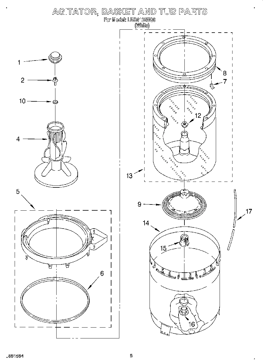 03 - AGITATOR, BASKET AND TUB