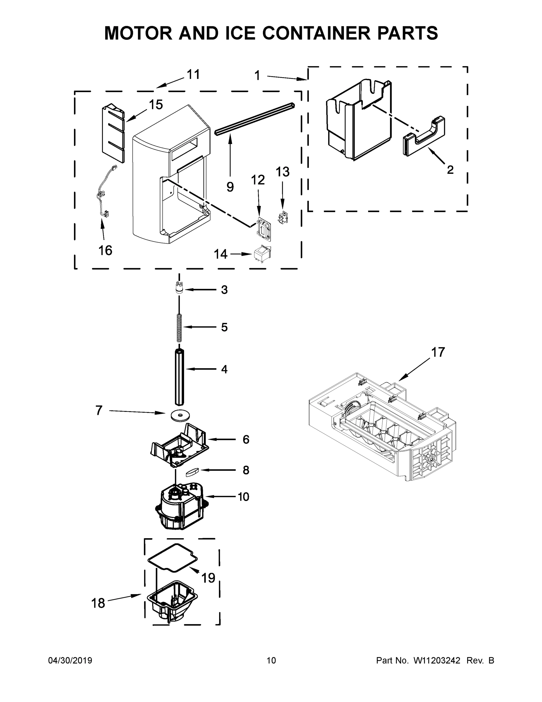 06 - MOTOR AND ICE CONTAINER PARTS