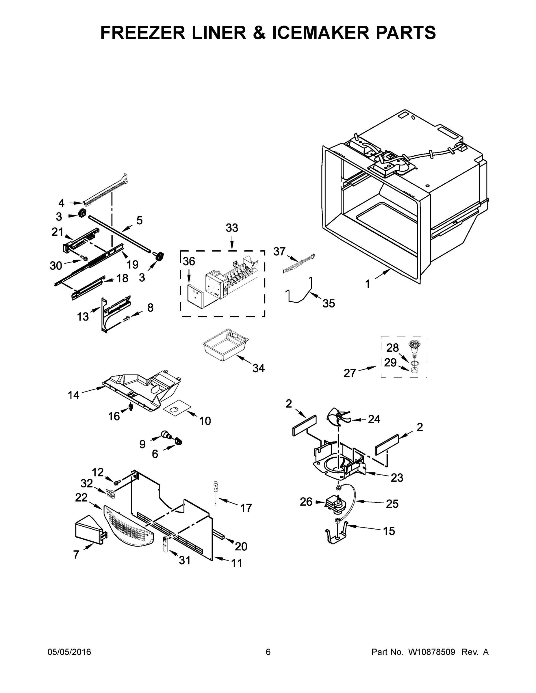 04 - FREEZER LINER & ICEMAKER PARTS
