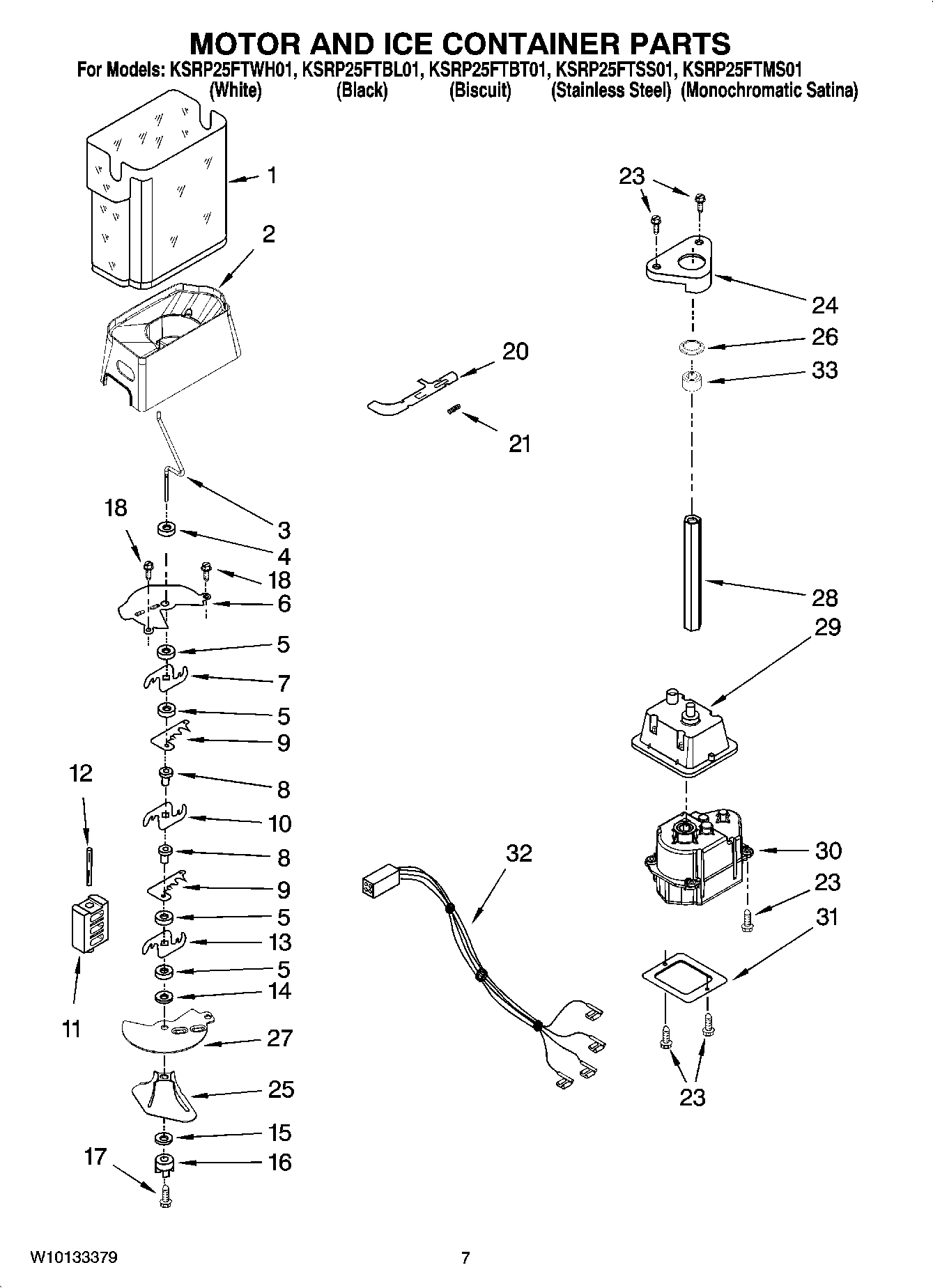 05 - MOTOR AND ICE CONTAINER PARTS