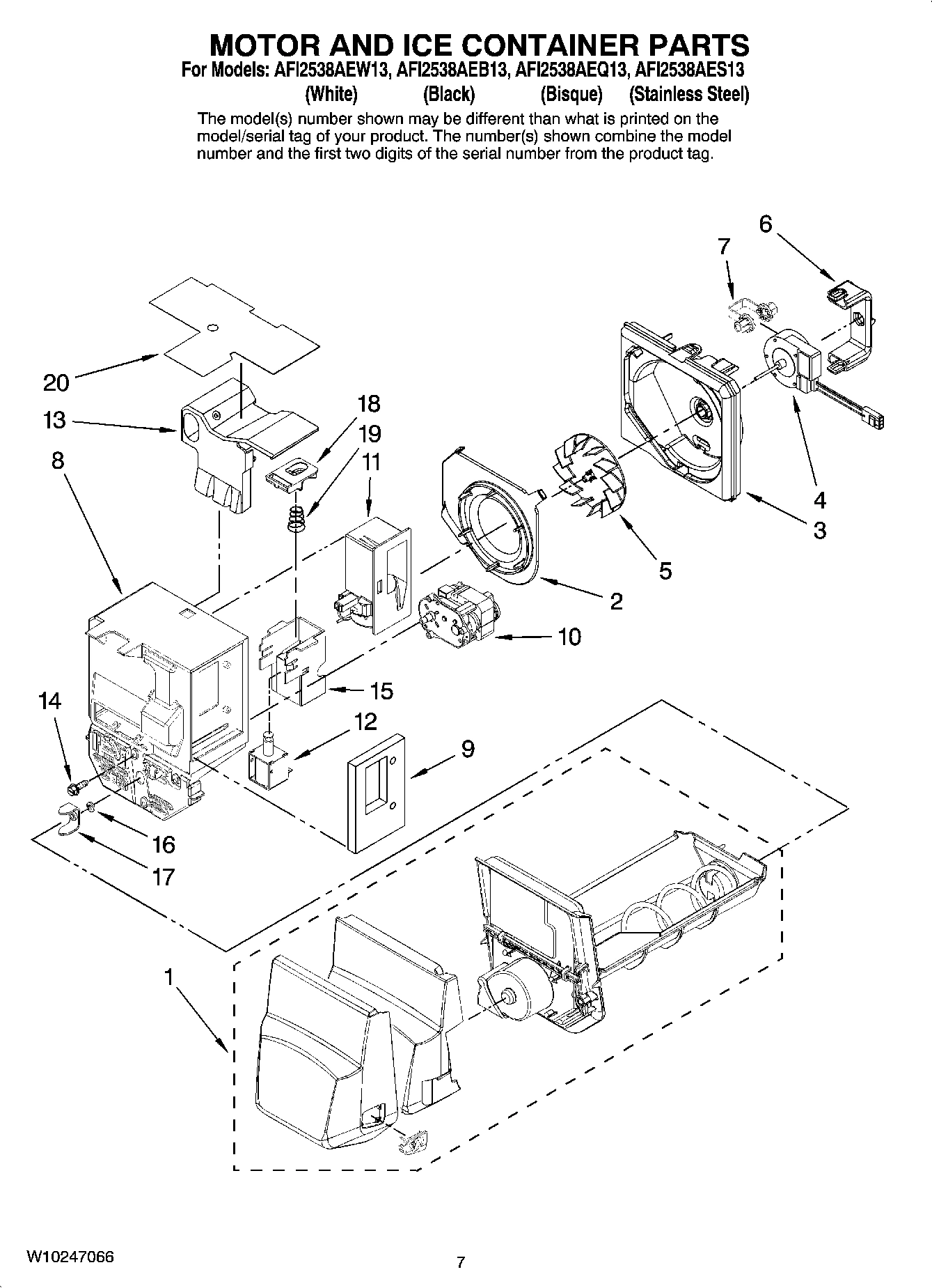 04 - MOTOR AND ICE CONTAINER PARTS