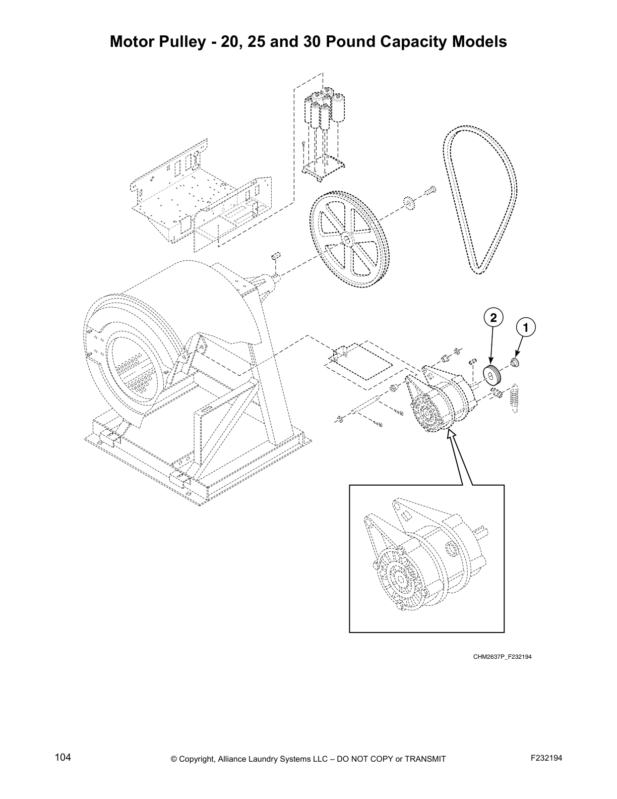 Motor Pulley - 20, 25 and 30 Pound Capacity Models