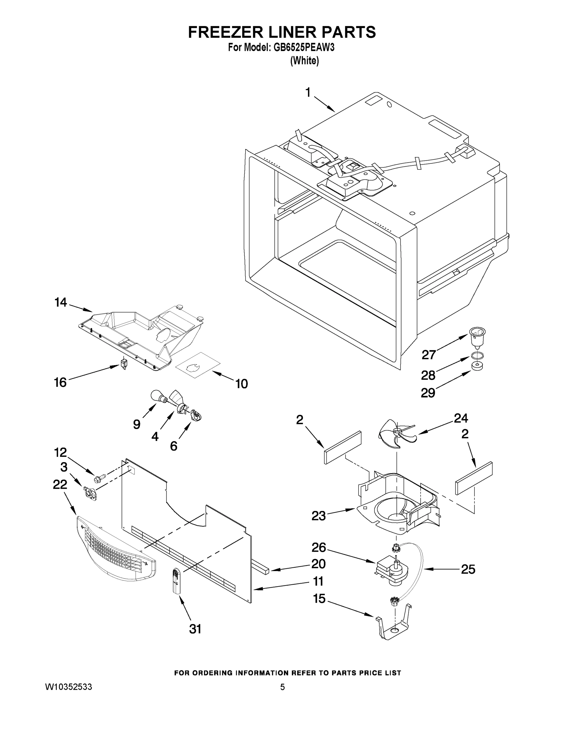 03 - FREEZER LINER PARTS