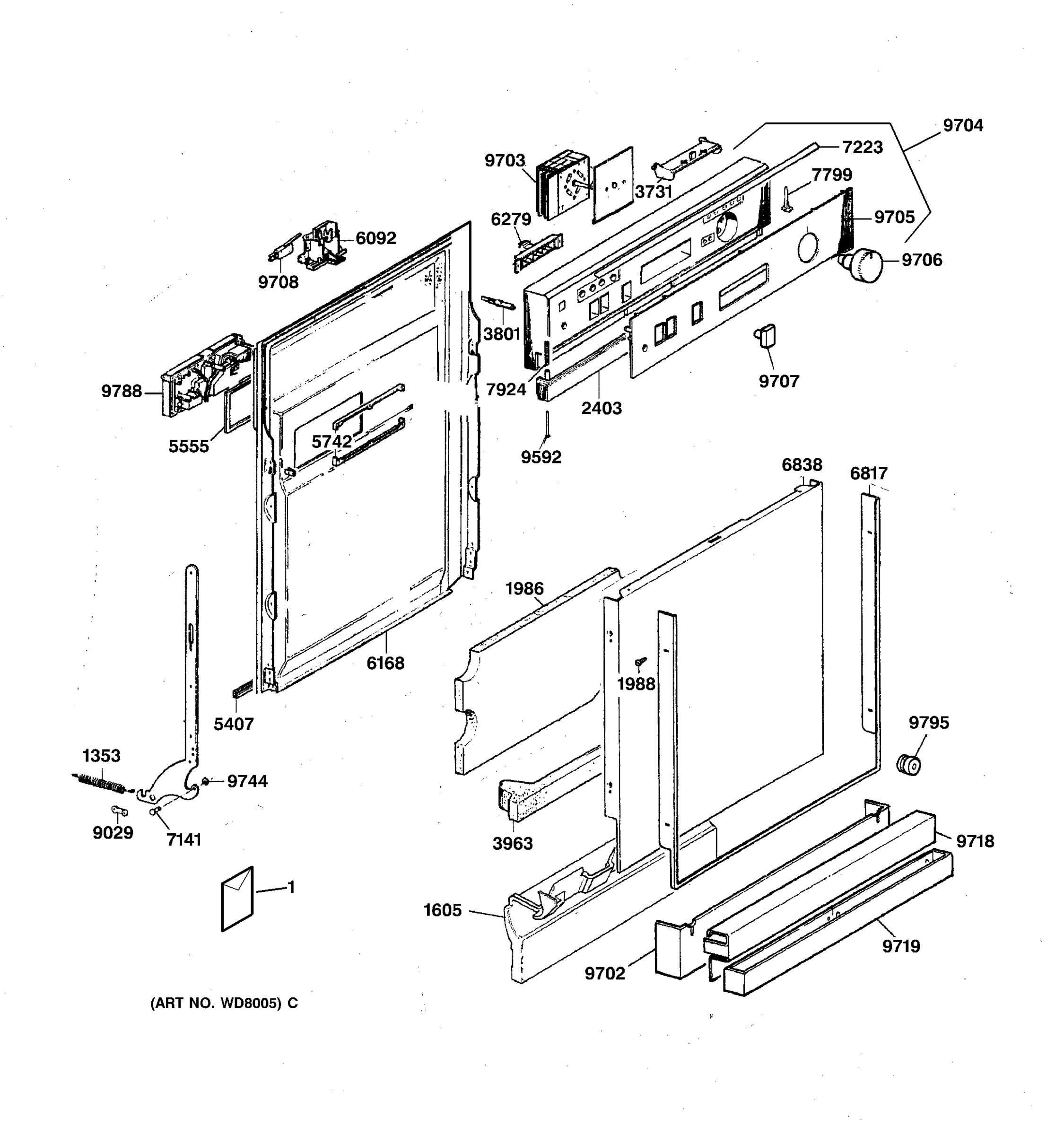 ESCUTCHEON & DOOR ASSEMBLY