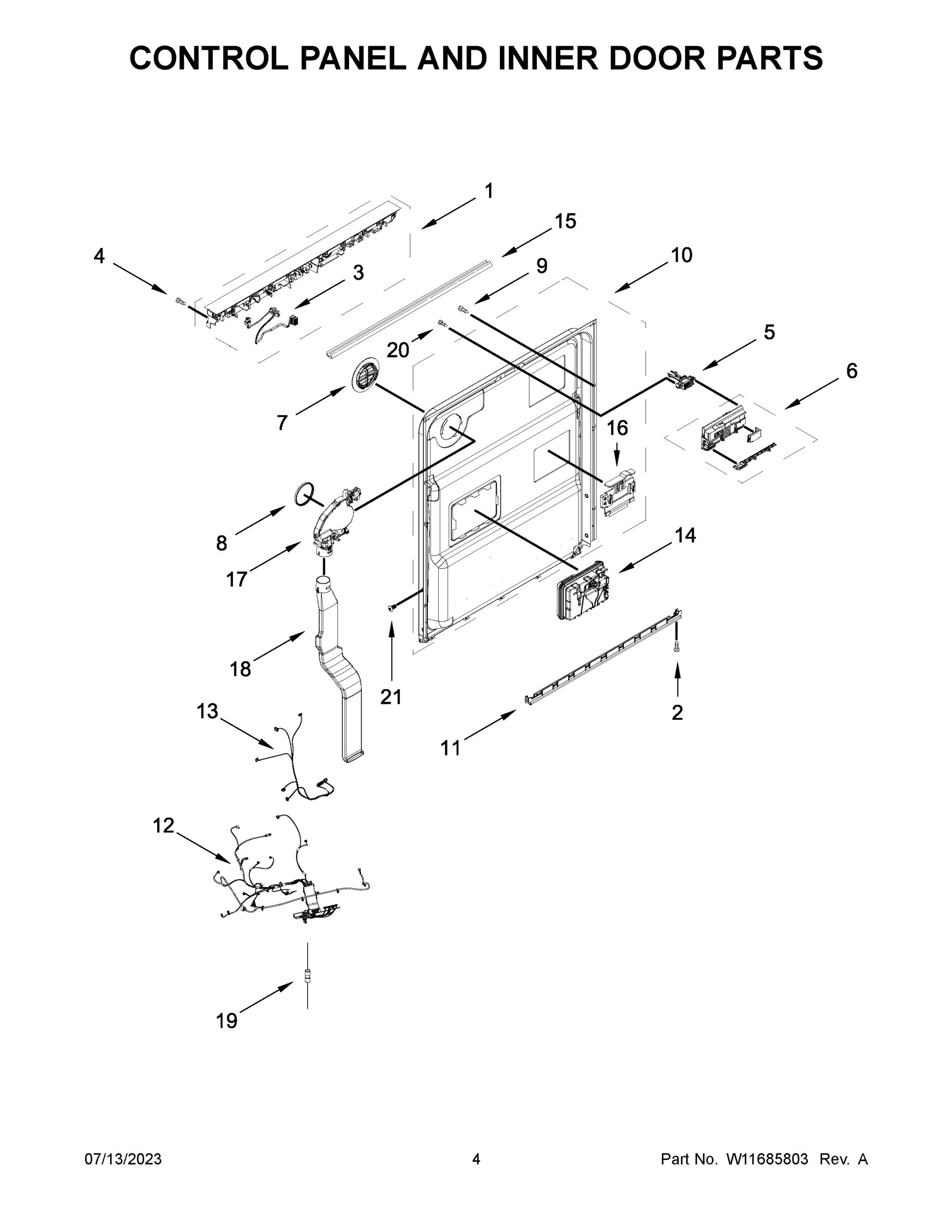 03 - CONTROL PANEL AND INNER DOOR PARTS
