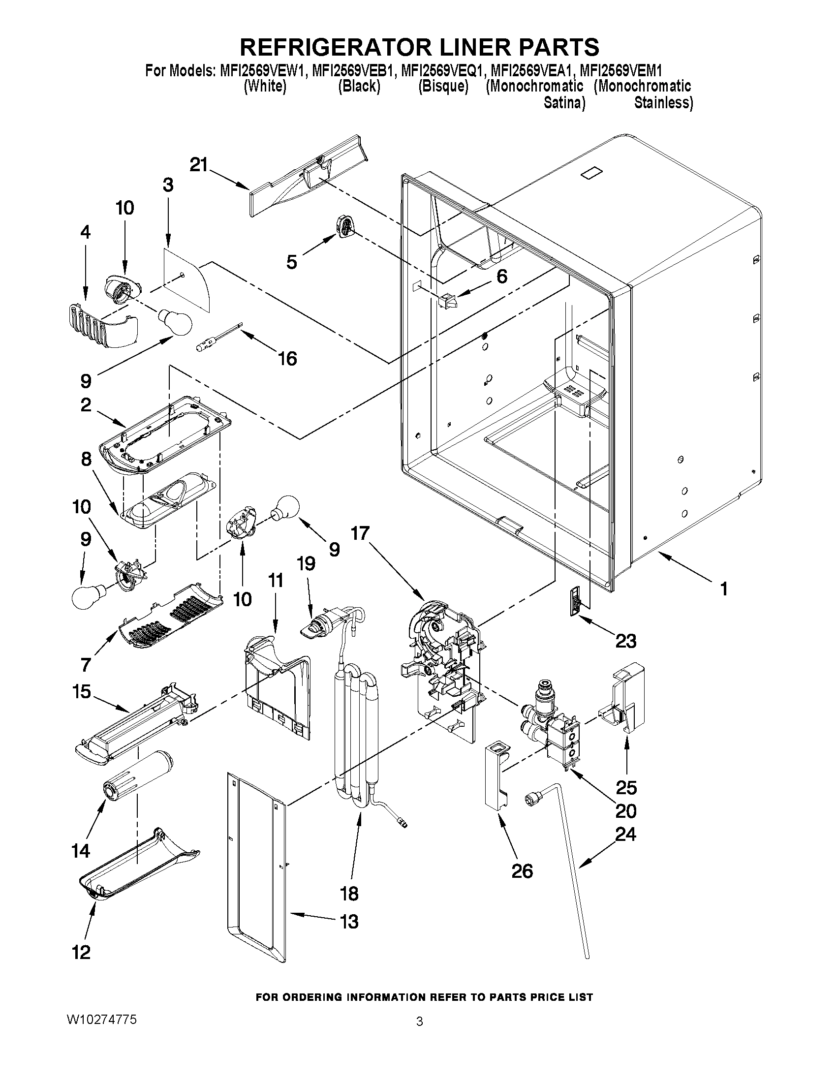02 - REFRIGERATOR LINER PARTS