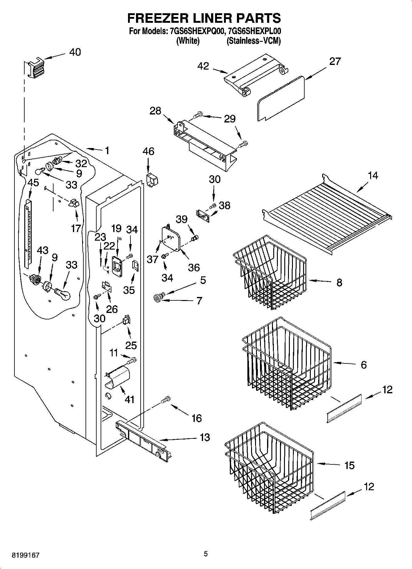 04 - FREEZER LINER PARTS