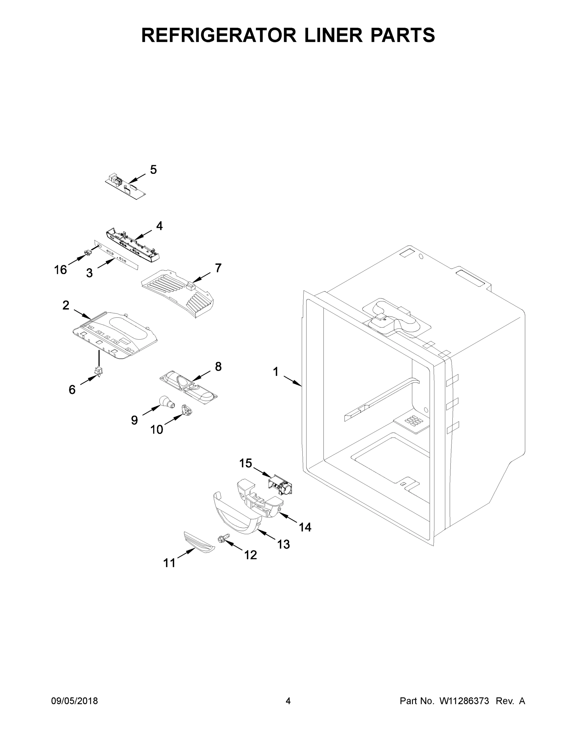 03 - REFRIGERATOR LINER PARTS