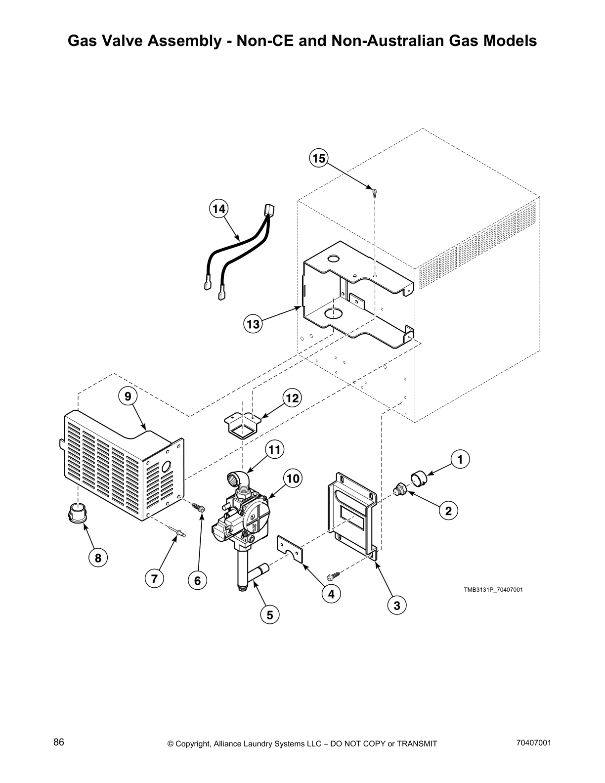 Gas Valve Assembly - Non-CE and Non-Australian Gas Models