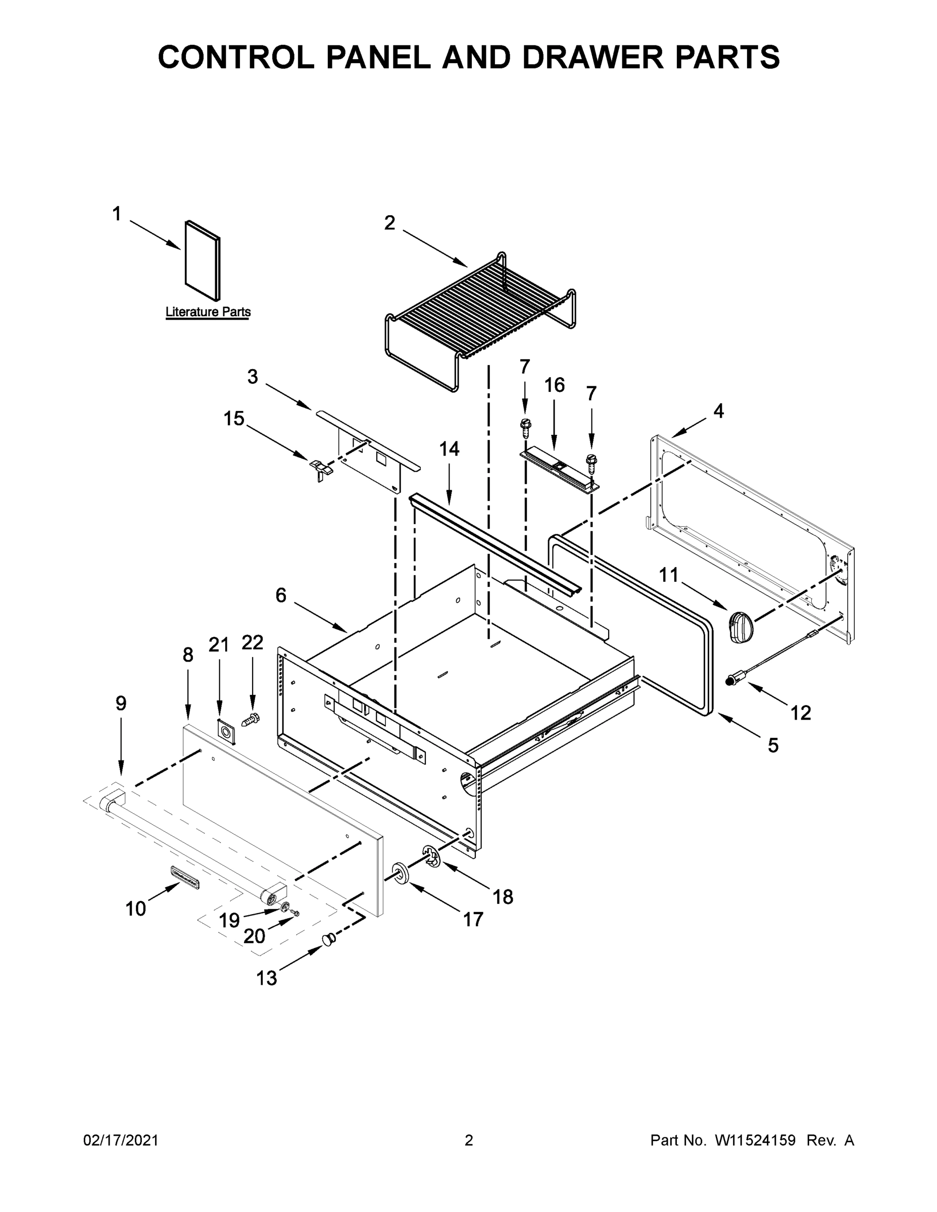 02 - CONTROL PANEL AND DRAWER PARTS