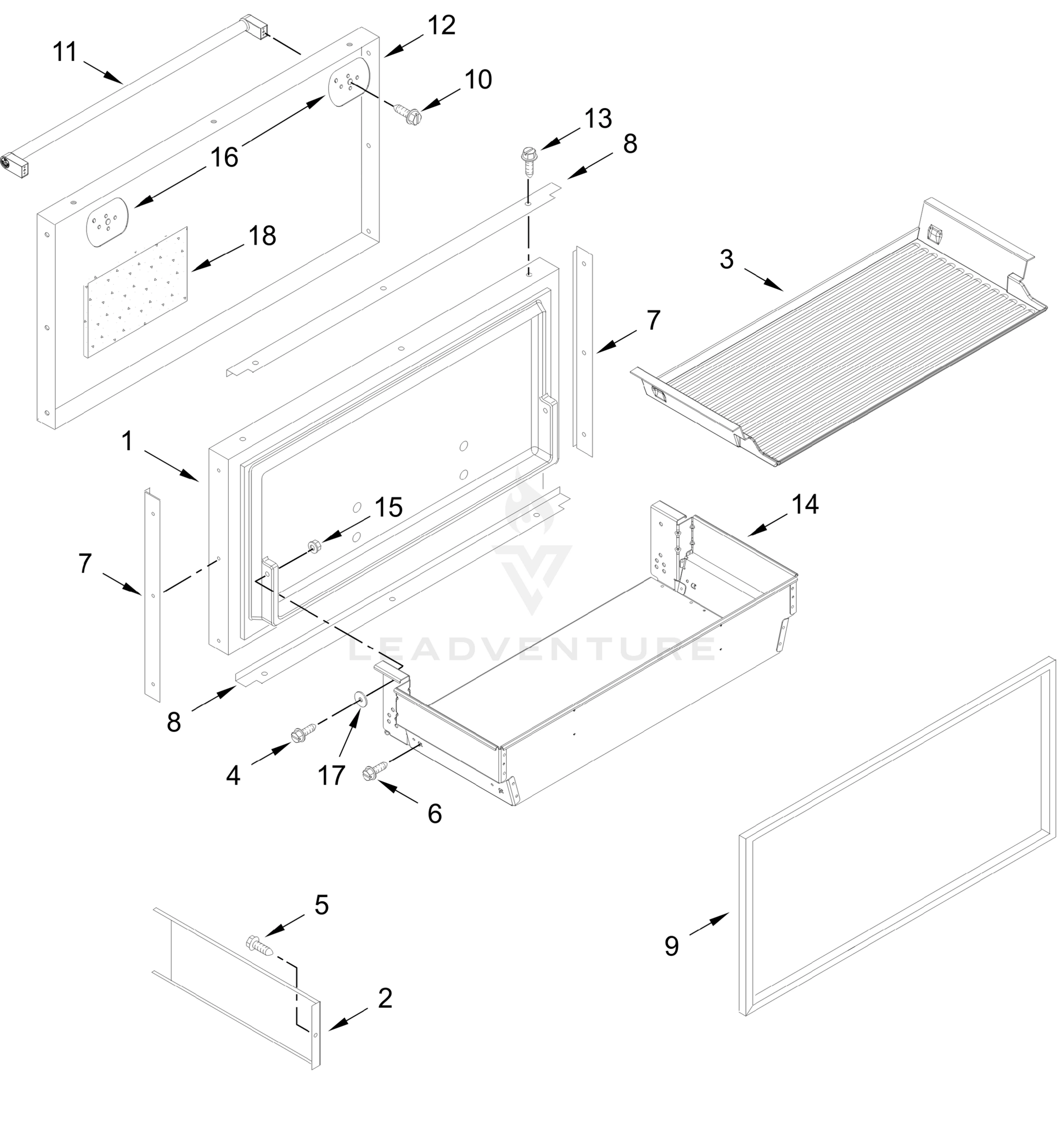 FREEZER DOOR AND BASKET PARTS