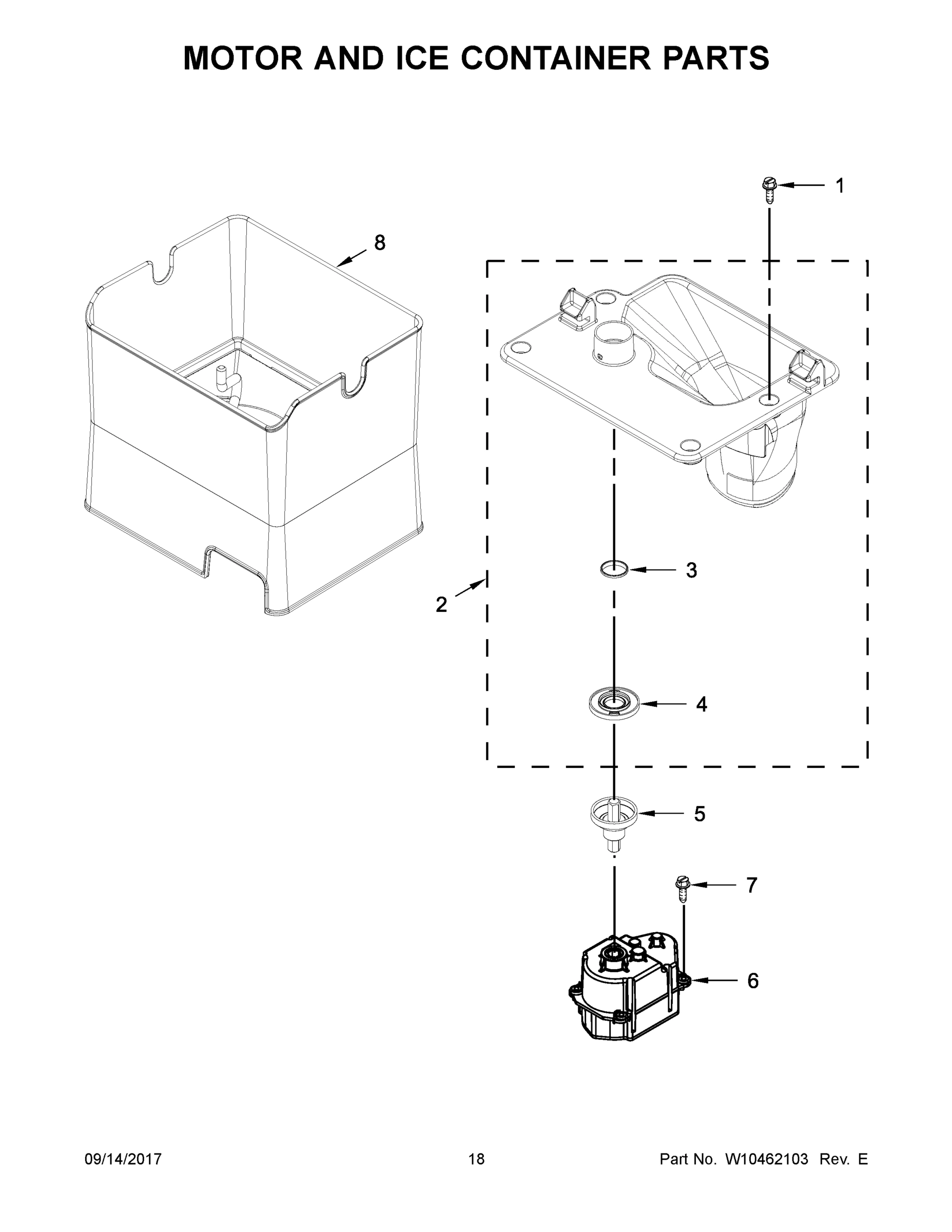 10 - MOTOR AND ICE CONTAINER PARTS