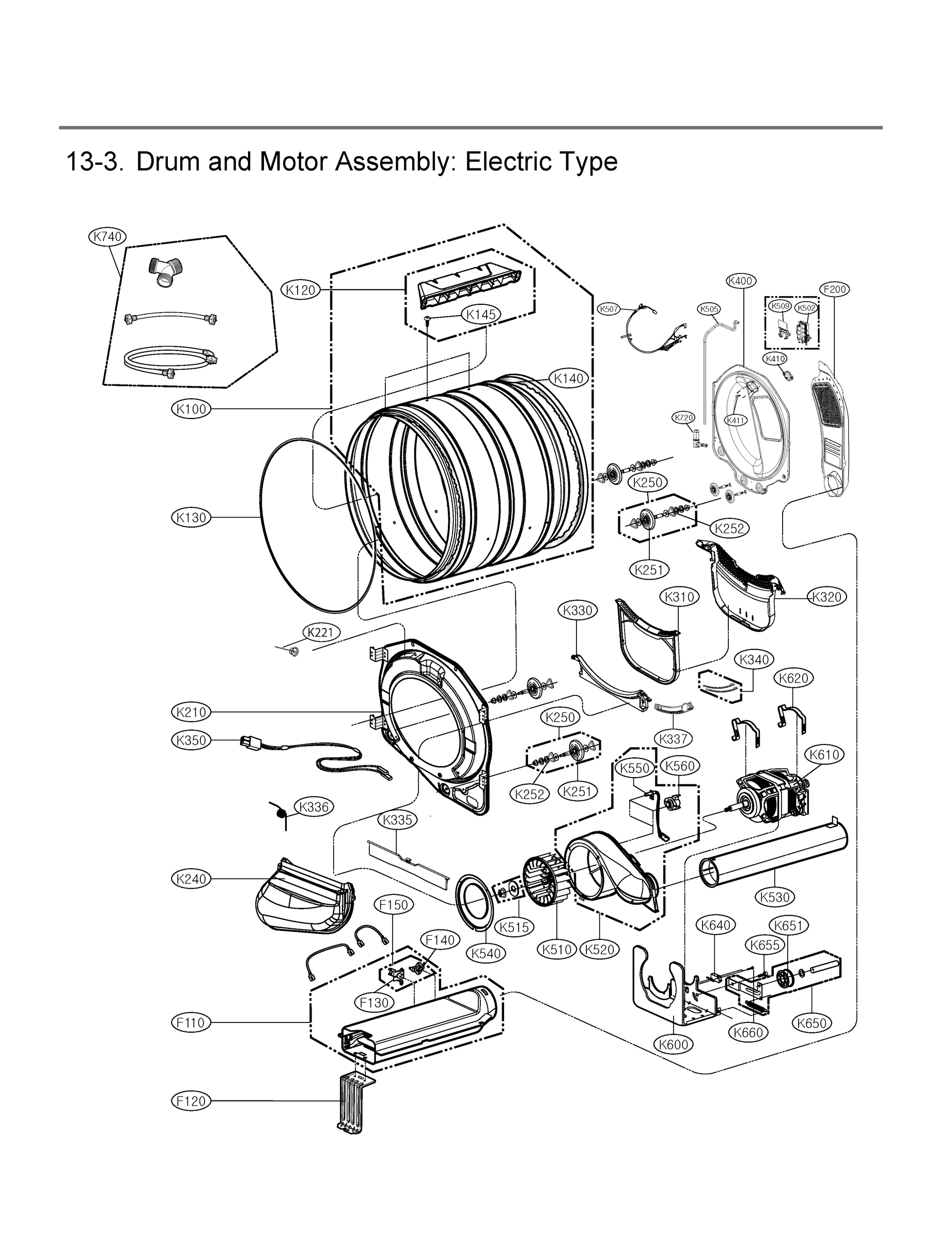 DRUM AND MOTOR ASSEMBLY