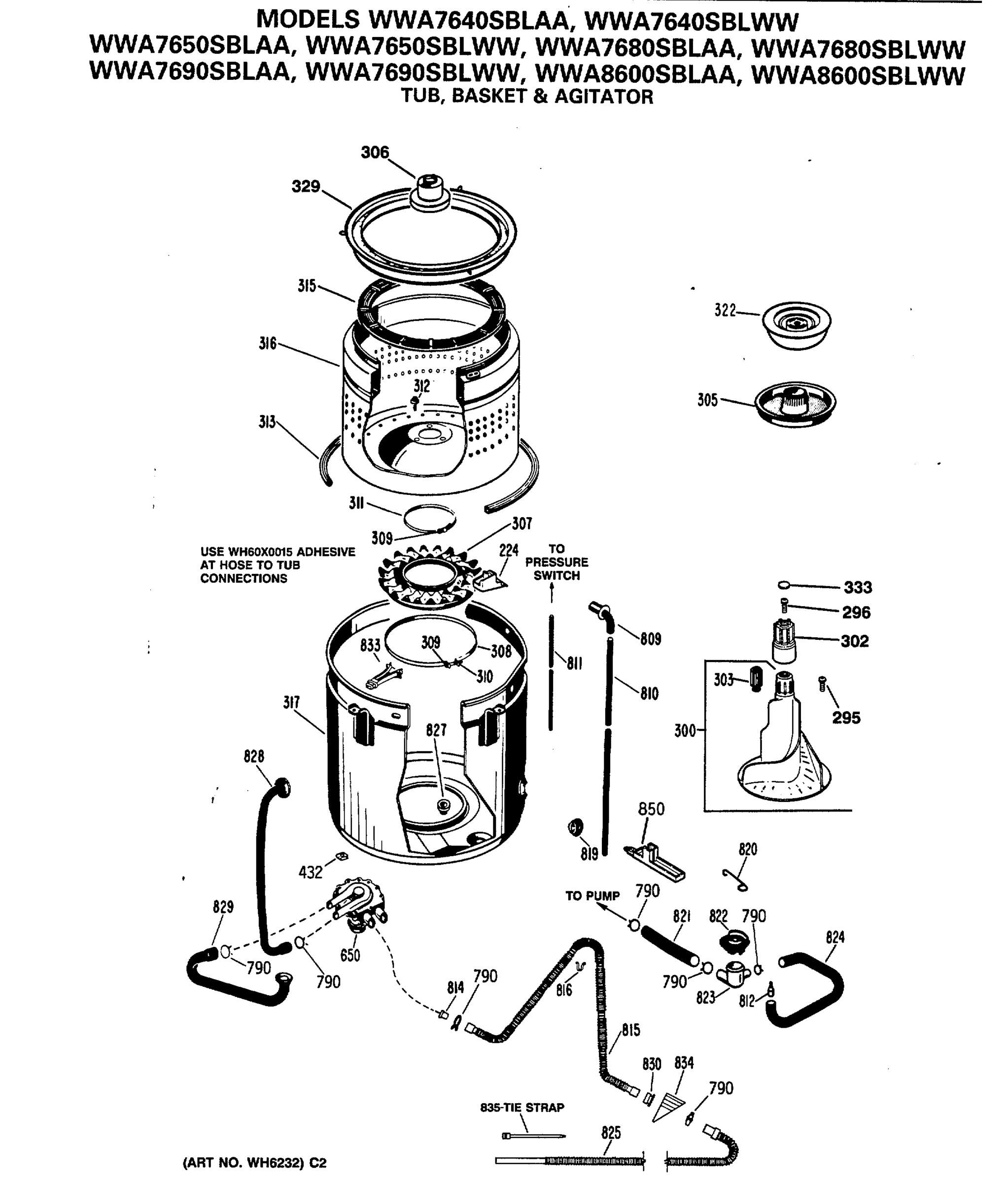 TUB, BASKET & AGITATOR