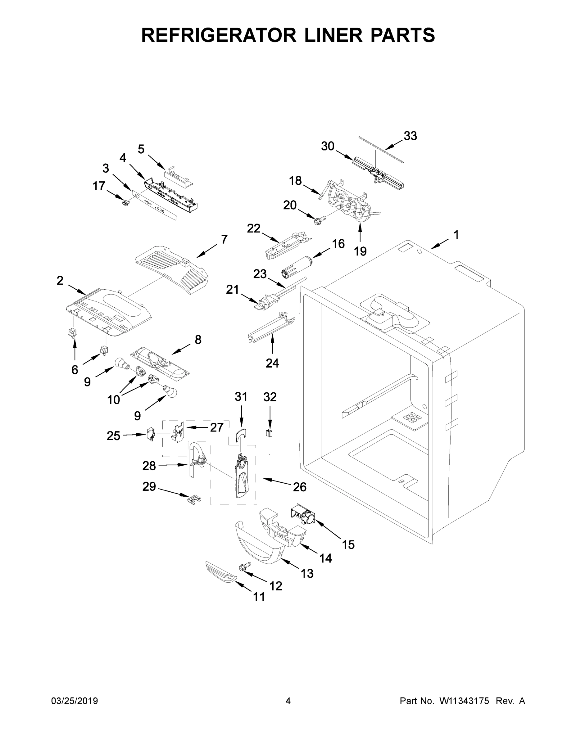 03 - REFRIGERATOR LINER PARTS