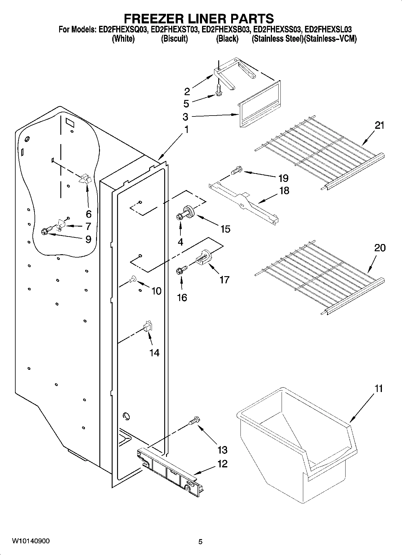 04 - FREEZER LINER PARTS