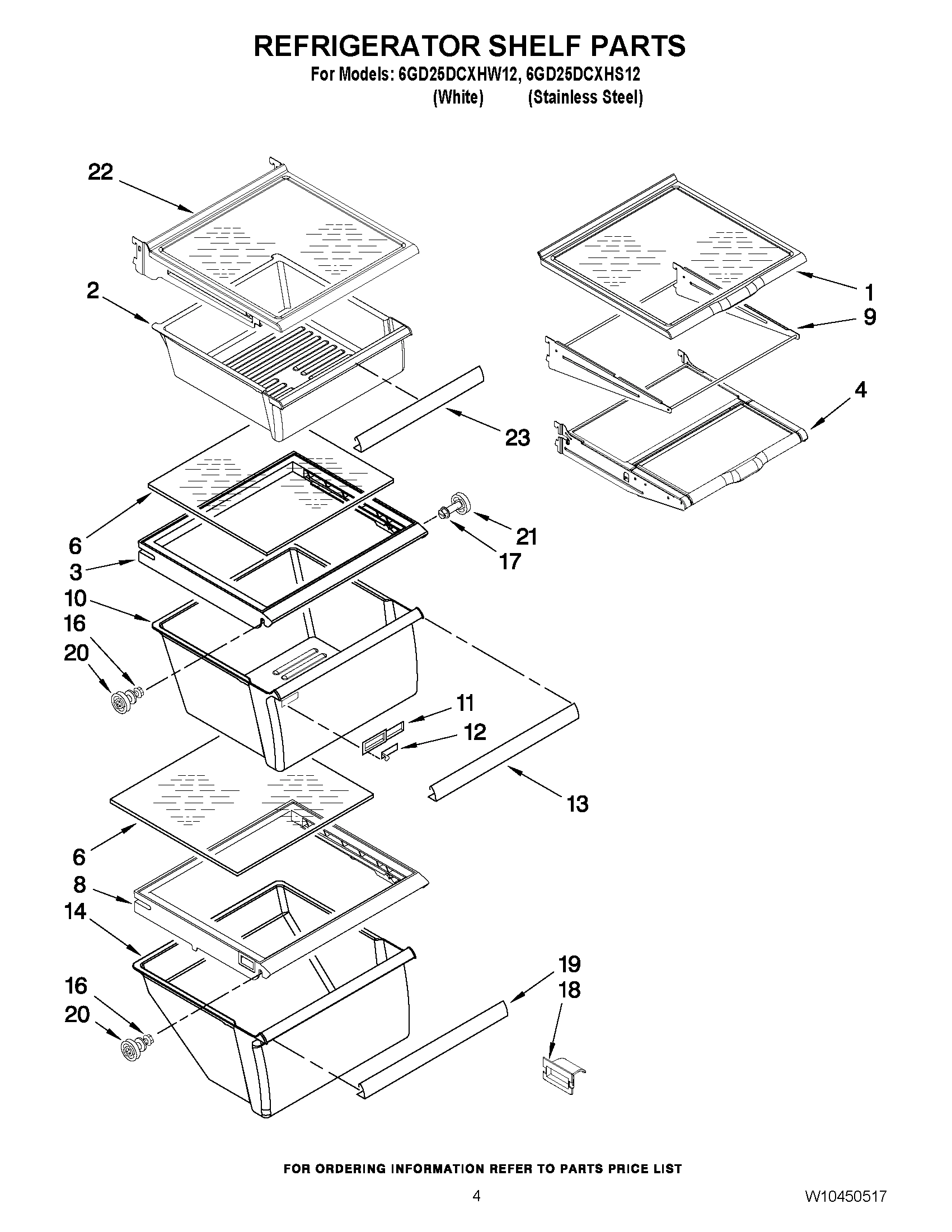 03 - REFRIGERATOR SHELF PARTS