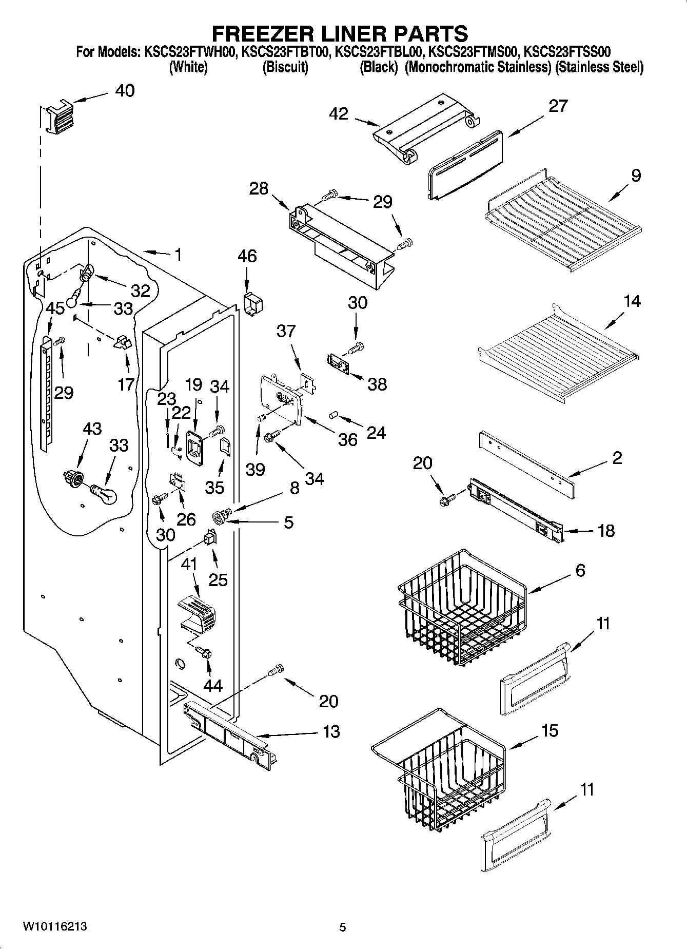 04 - FREEZER LINER PARTS