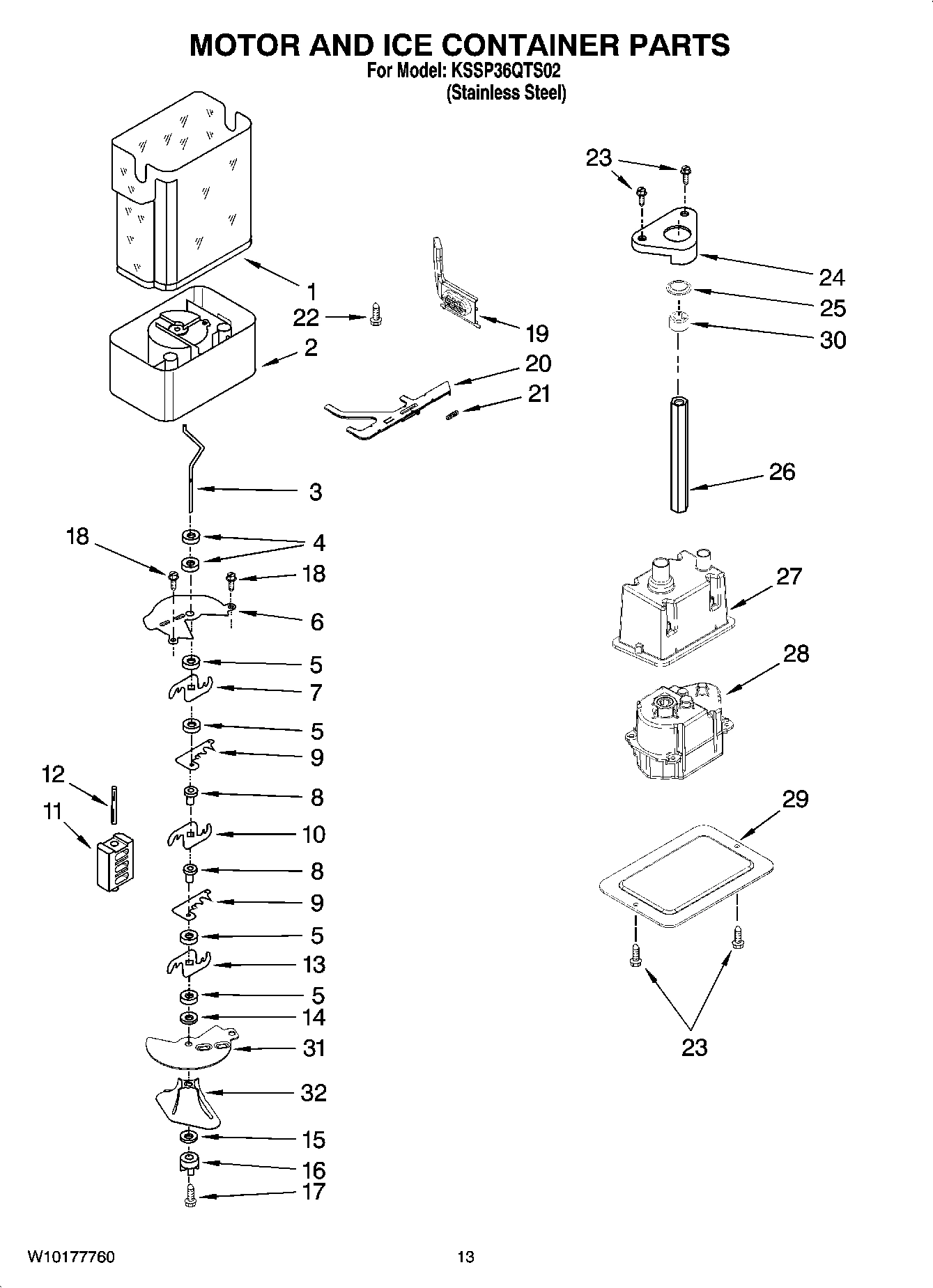 09 - MOTOR AND ICE CONTAINER PARTS