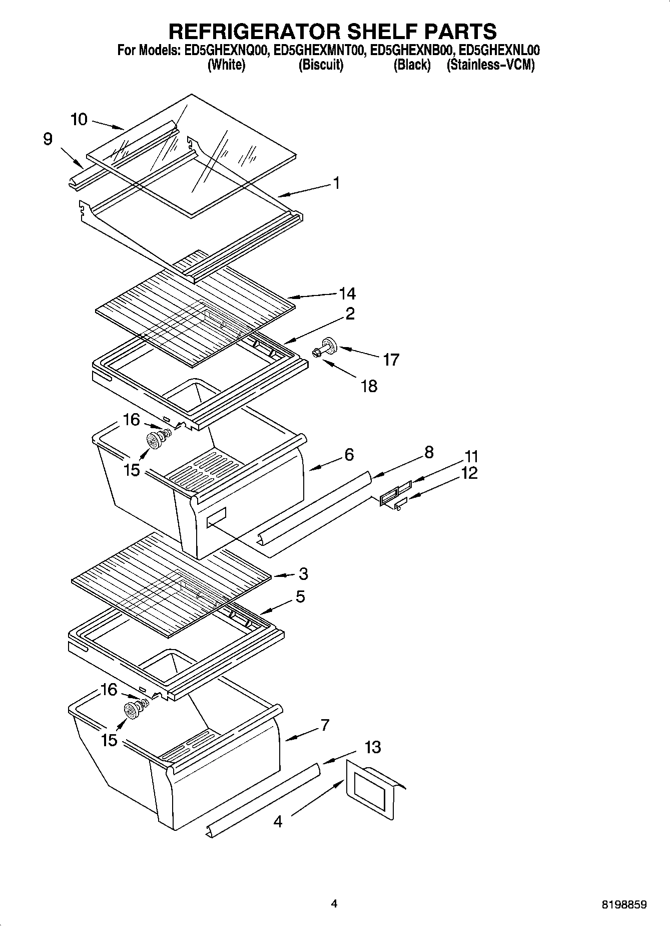 03 - REFRIGERATOR SHELF PARTS