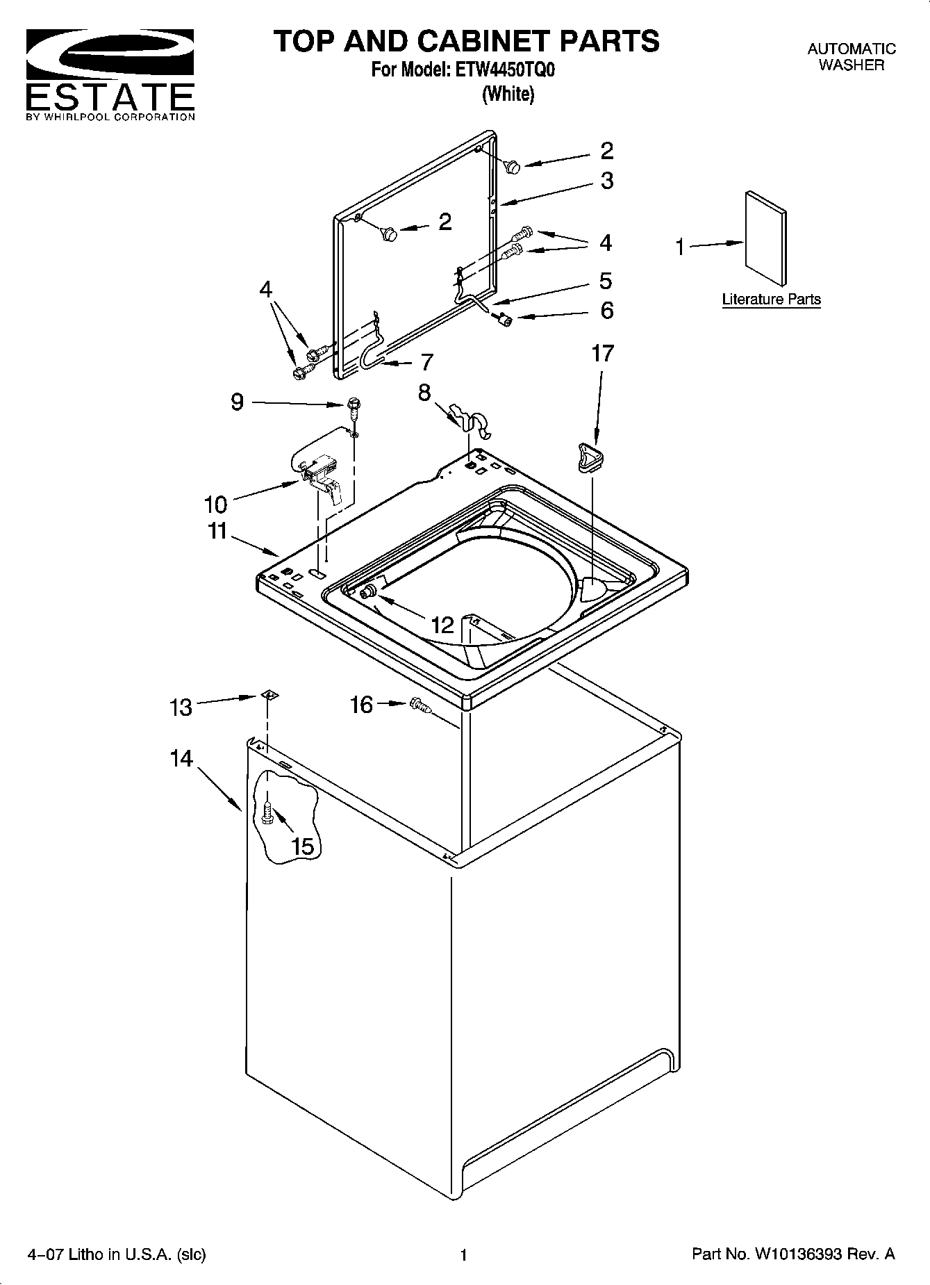 01 - TOP AND CABINET PARTS