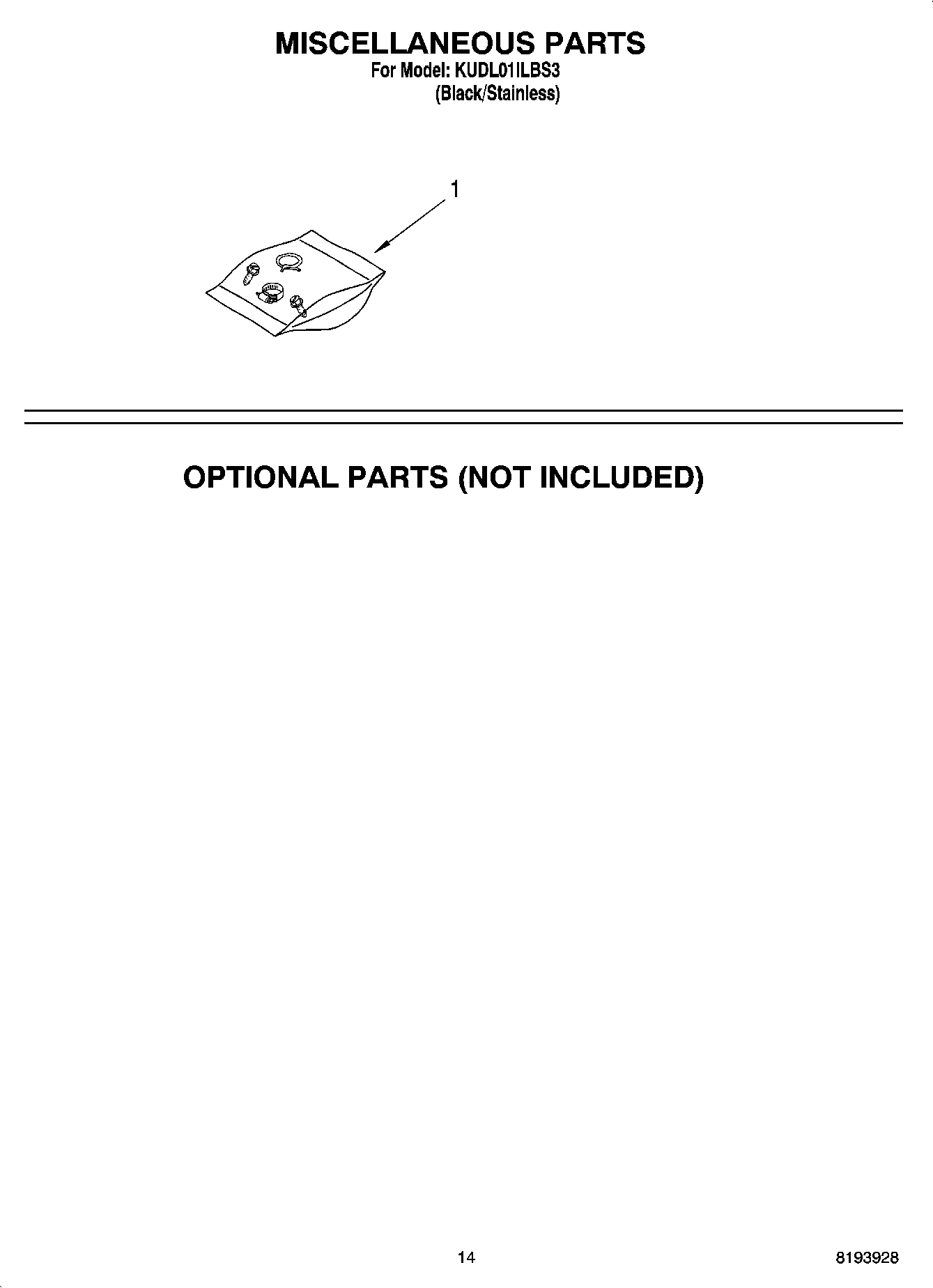 12 - MISCELLANEOUS PARTS OPTIONAL PARTS (NOT INCLUDED)