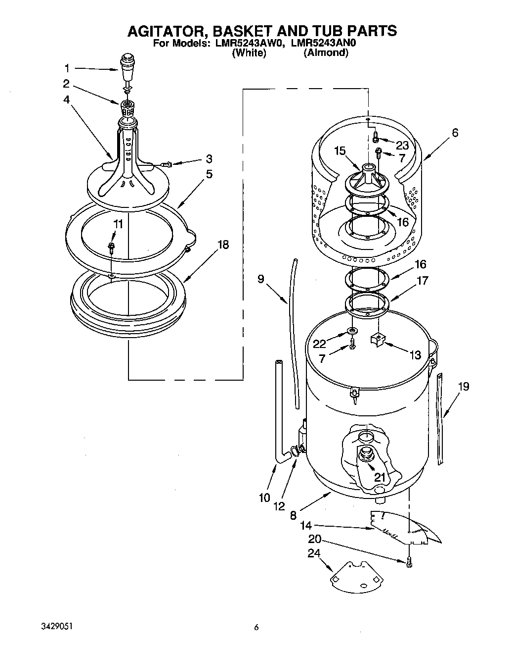 03 - AGITATOR, BASKET AND TUB