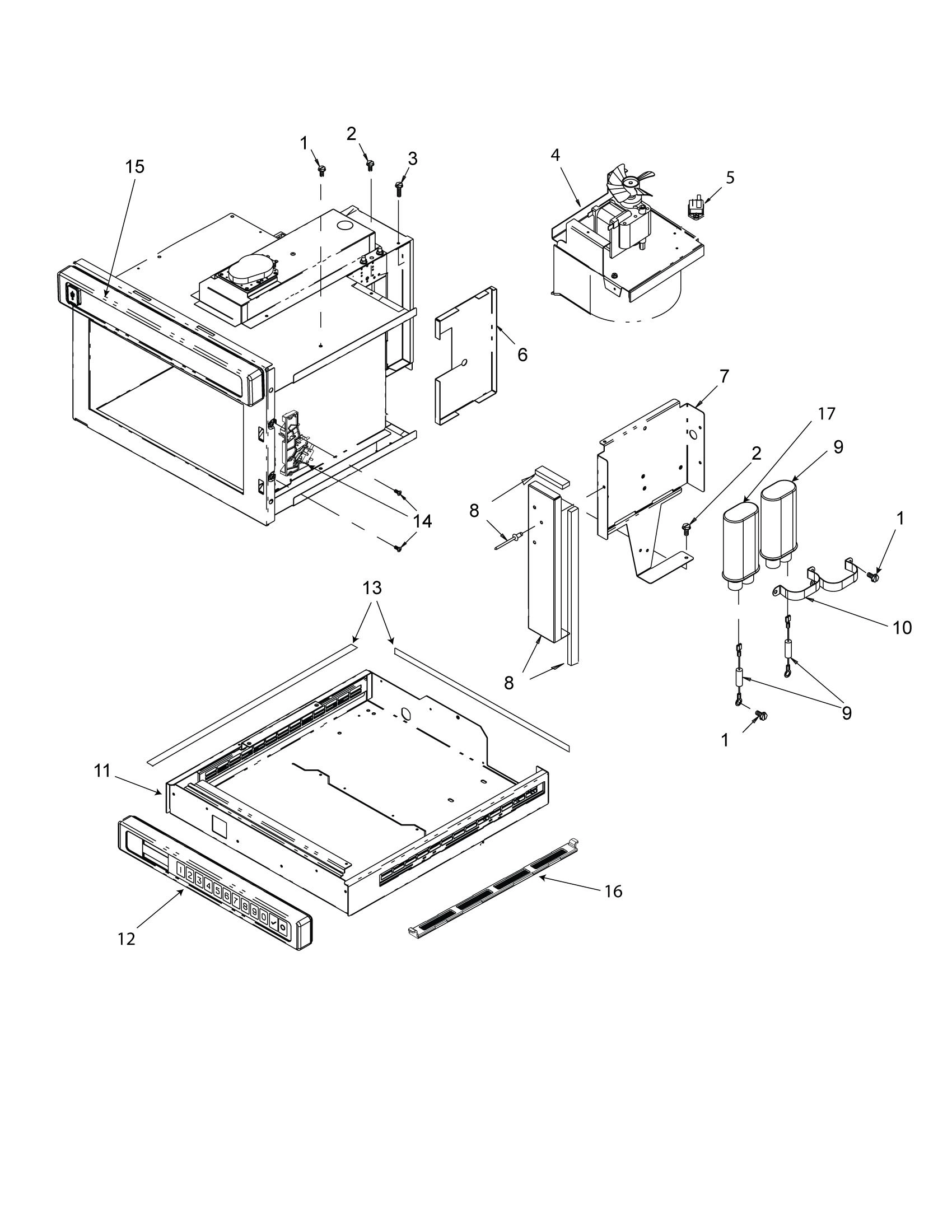 BLOWER, CAPACITOR, INTERLOCK, TOUCH PANEL