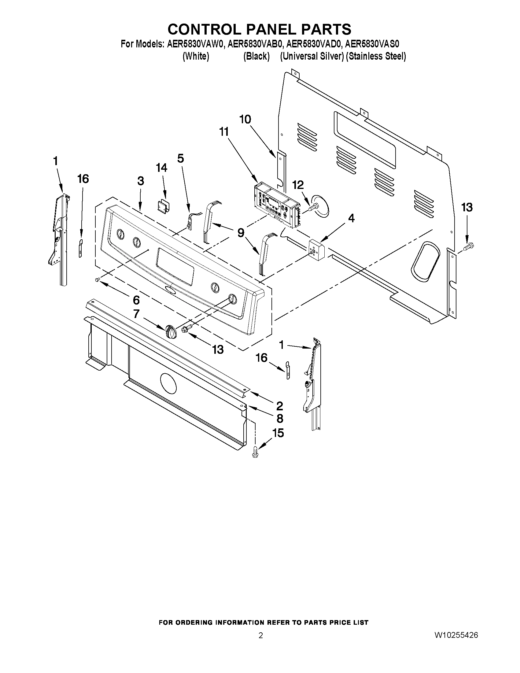 02 - CONTROL PANEL PARTS
