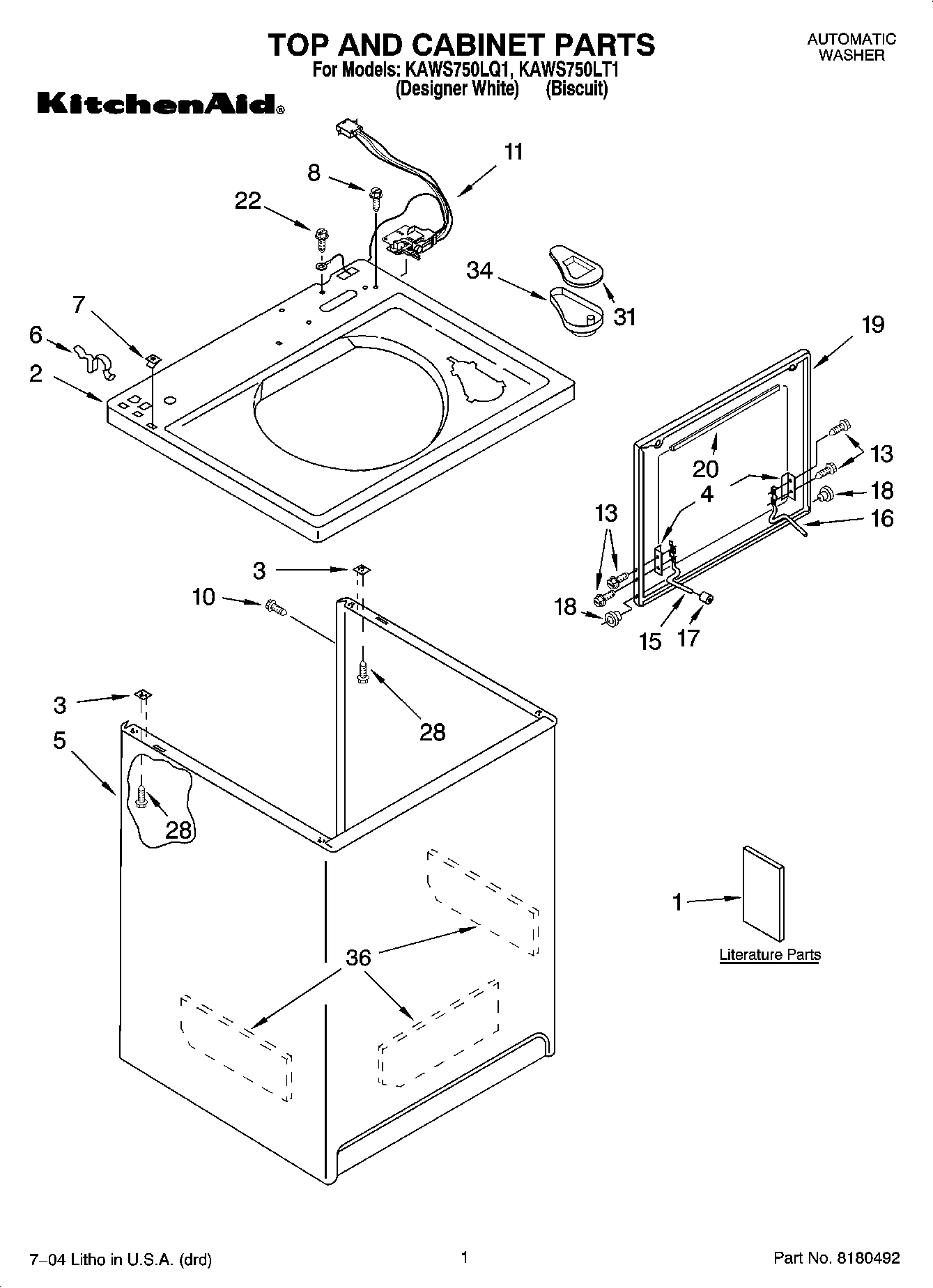 01 - TOP AND CABINET PARTS