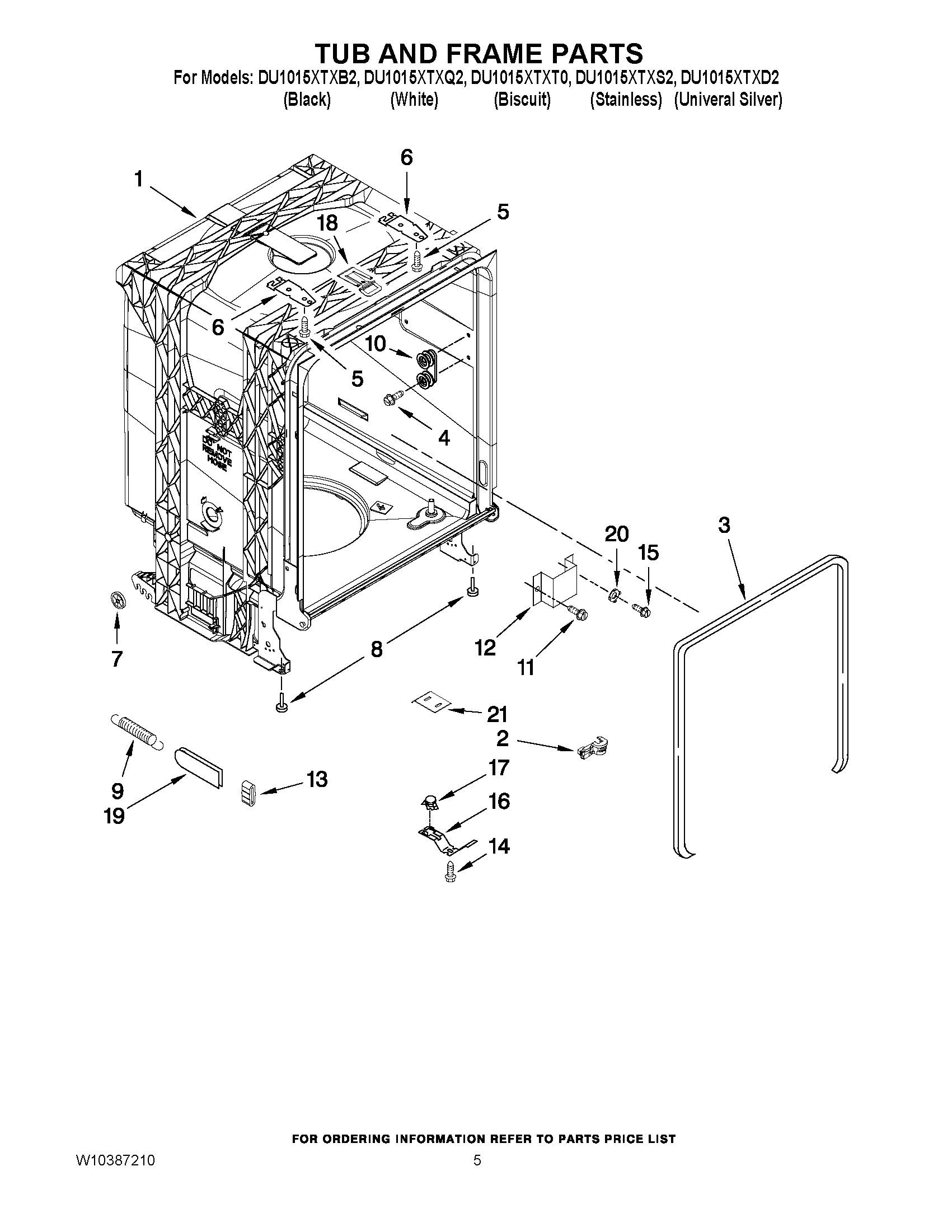 05 - TUB AND FRAME PARTS