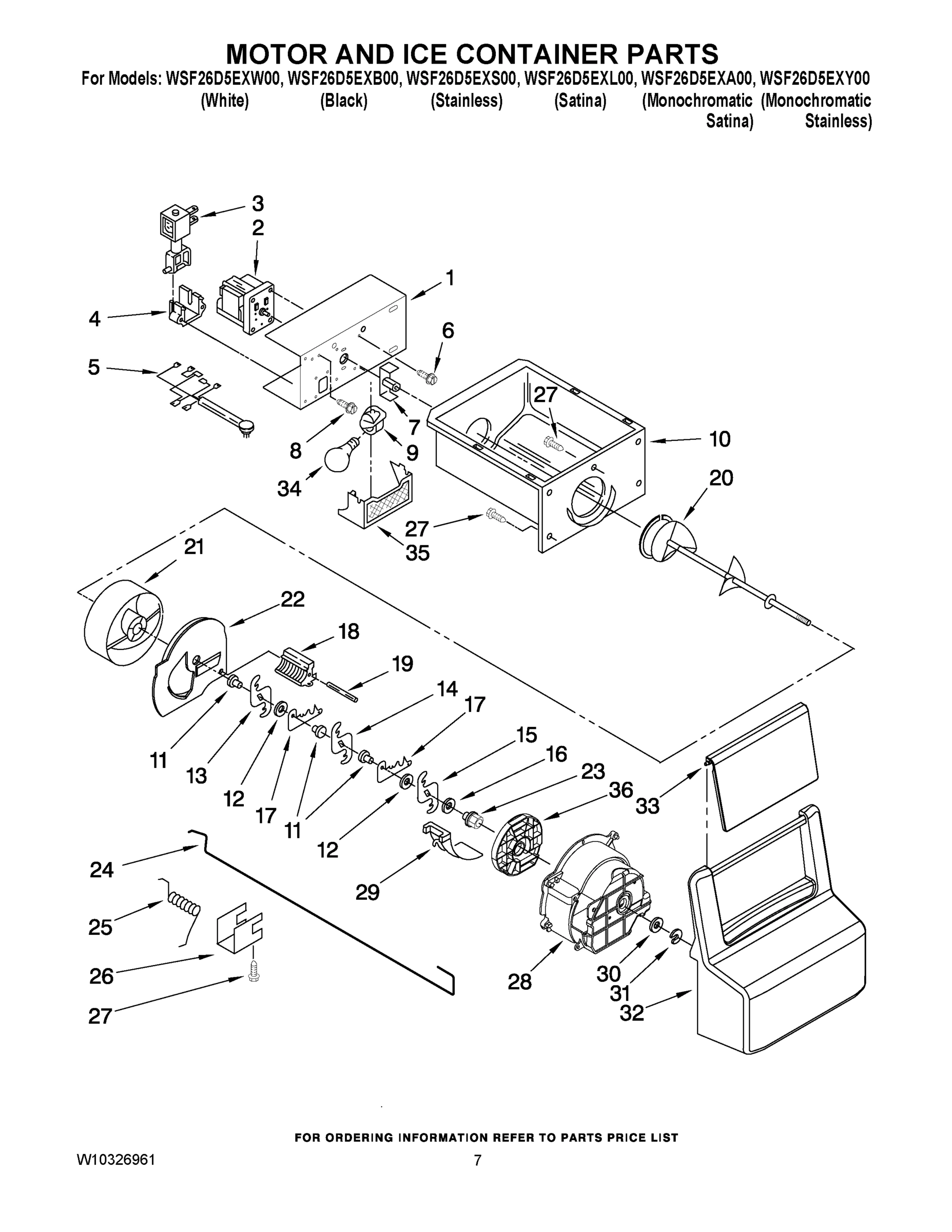 05 - MOTOR AND ICE CONTAINER PARTS