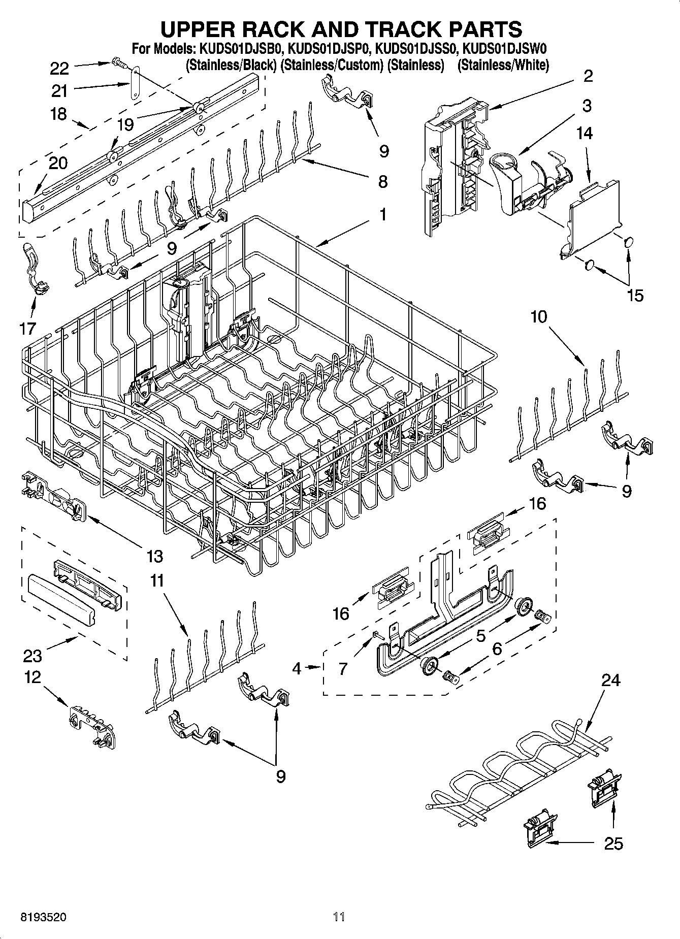 09 - UPPER RACK AND TRACK PARTS