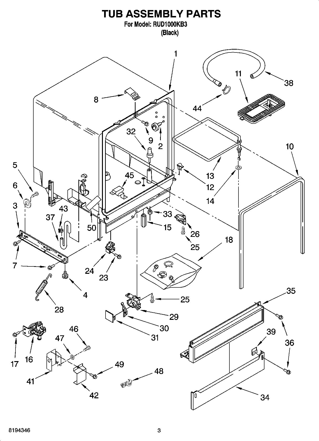 03 - TUB ASSEMBLY PARTS