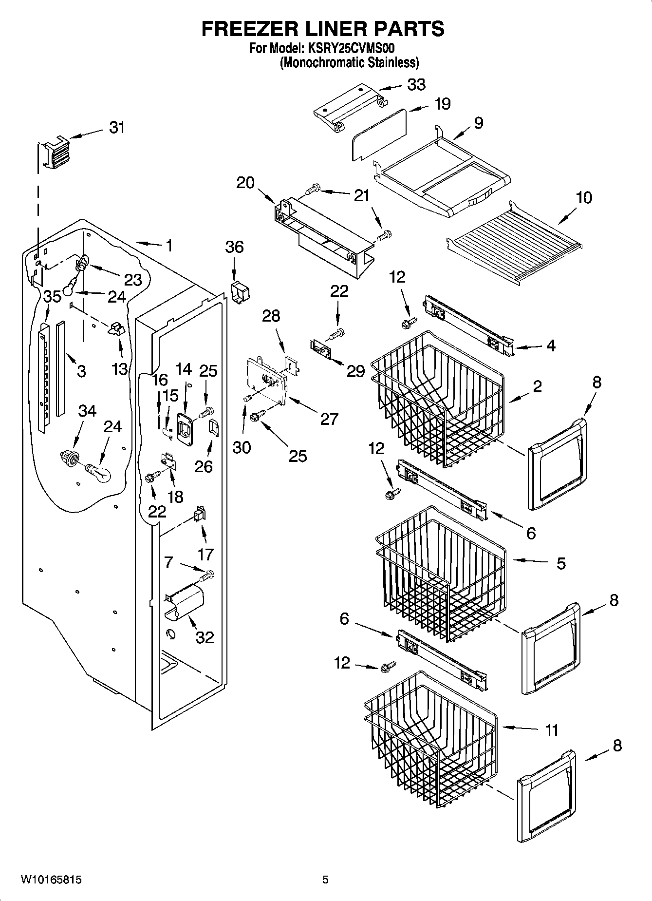 04 - FREEZER LINER PARTS