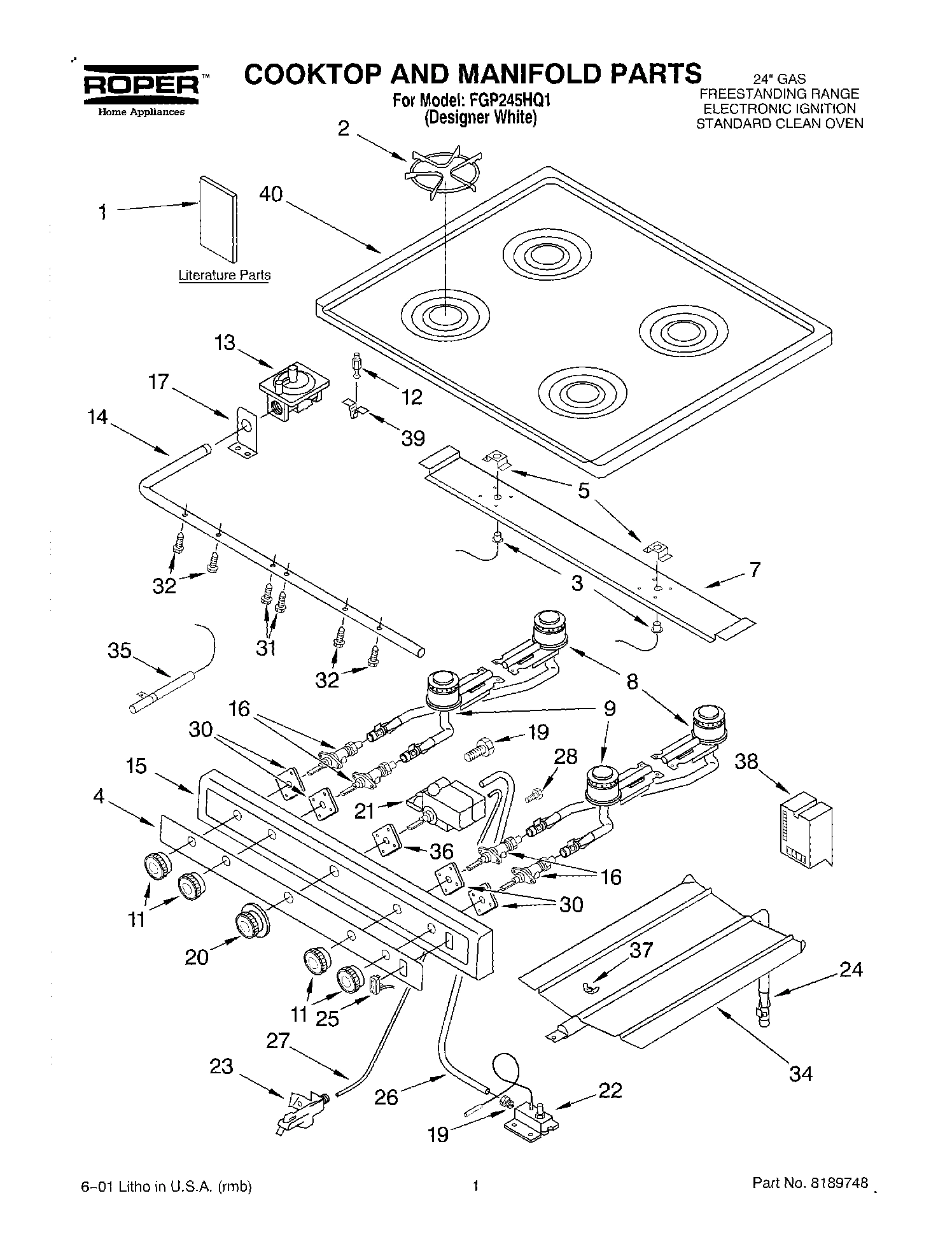 01 - COOKTOP AND MANIFOLD, LITERATURE