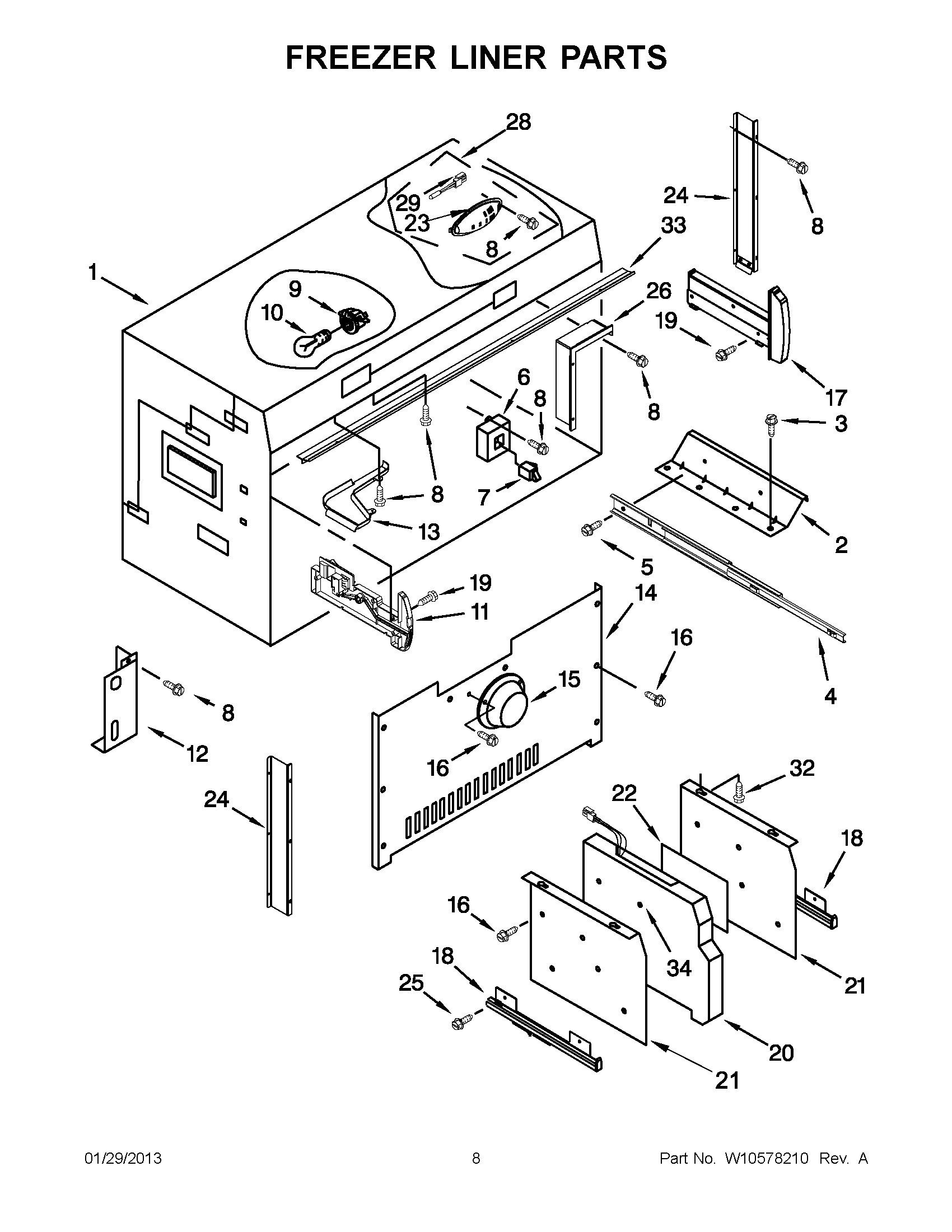 04 - FREEZER LINER PARTS