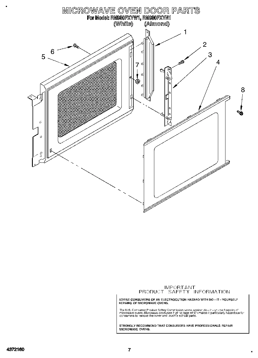 07 - MICROWAVE OVEN DOOR