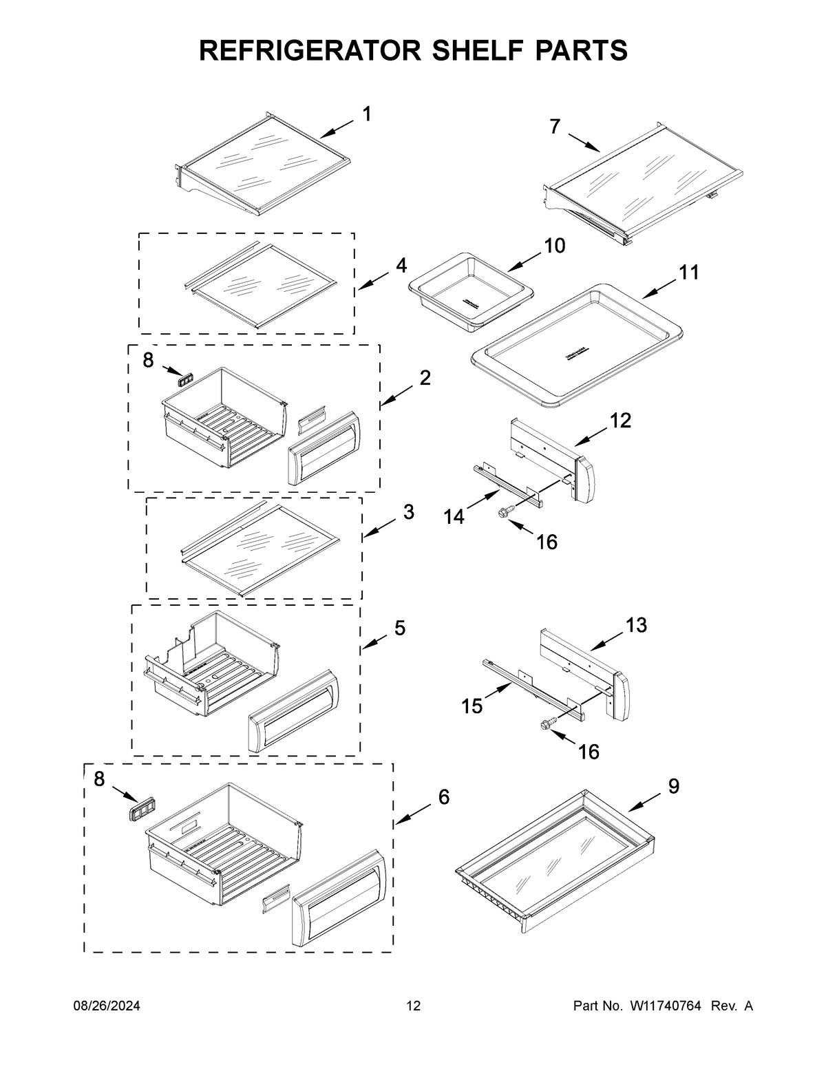 07 - REFRIGERATOR SHELF PARTS