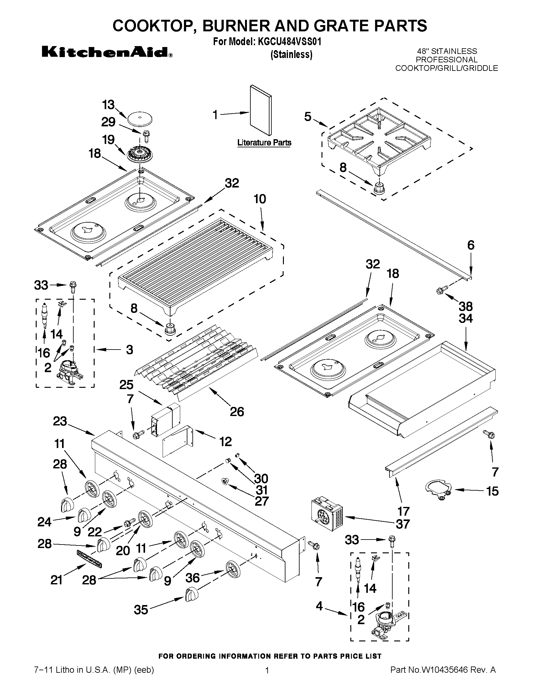 01 - COOKTOP, BURNER AND GRATE PARTS