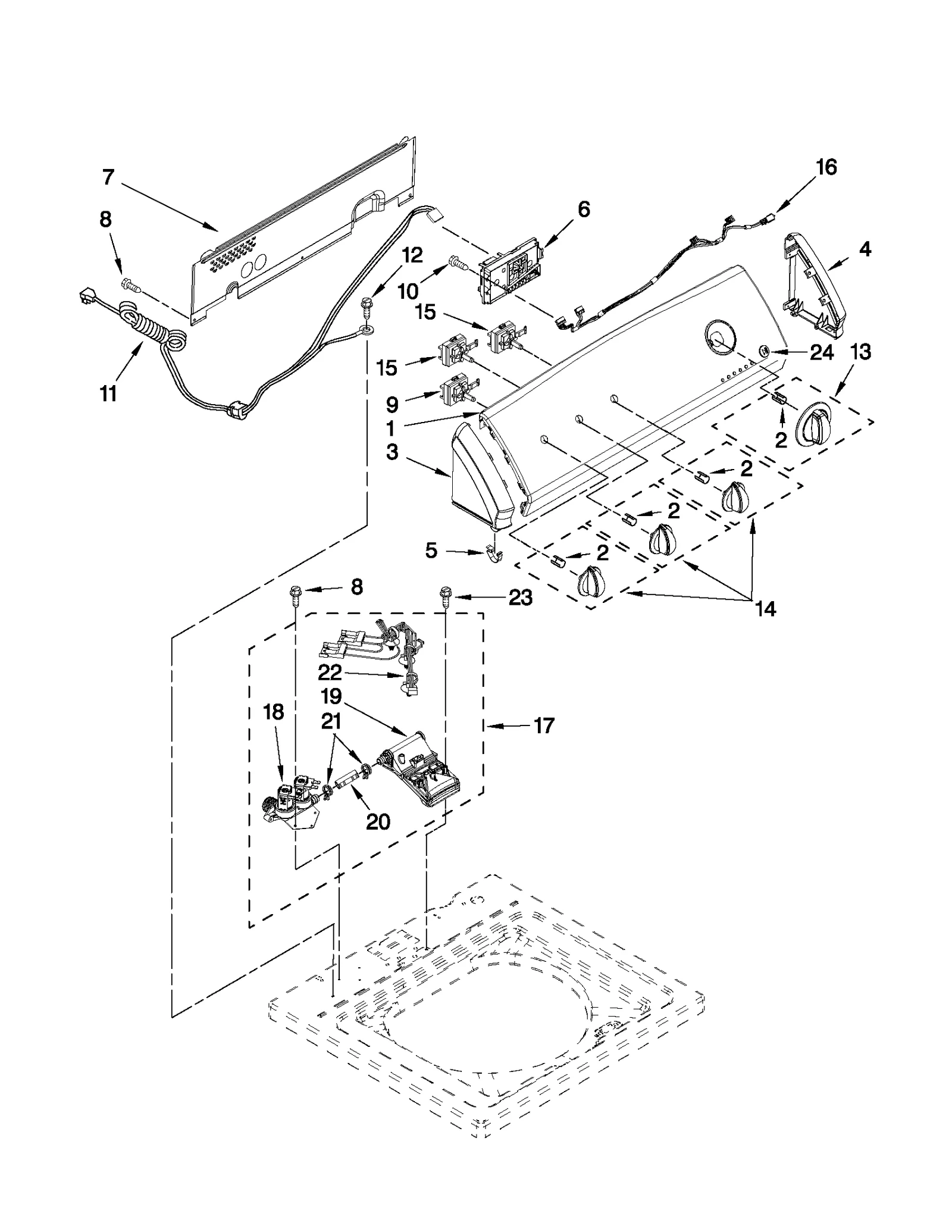 CONTROLS AND WATER INLET PARTS