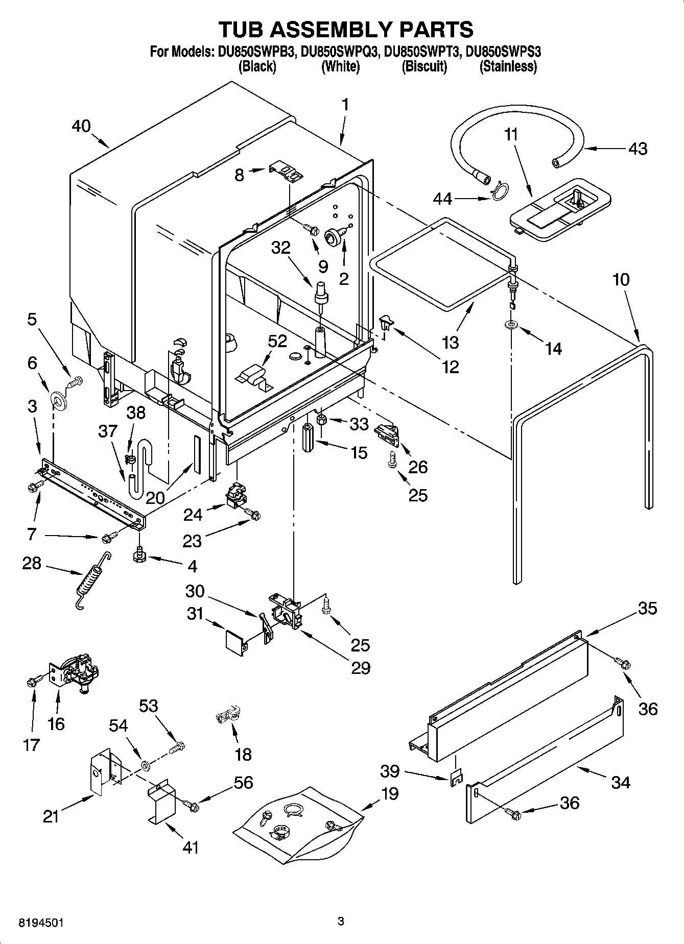 03 - TUB ASSEMBLY PARTS