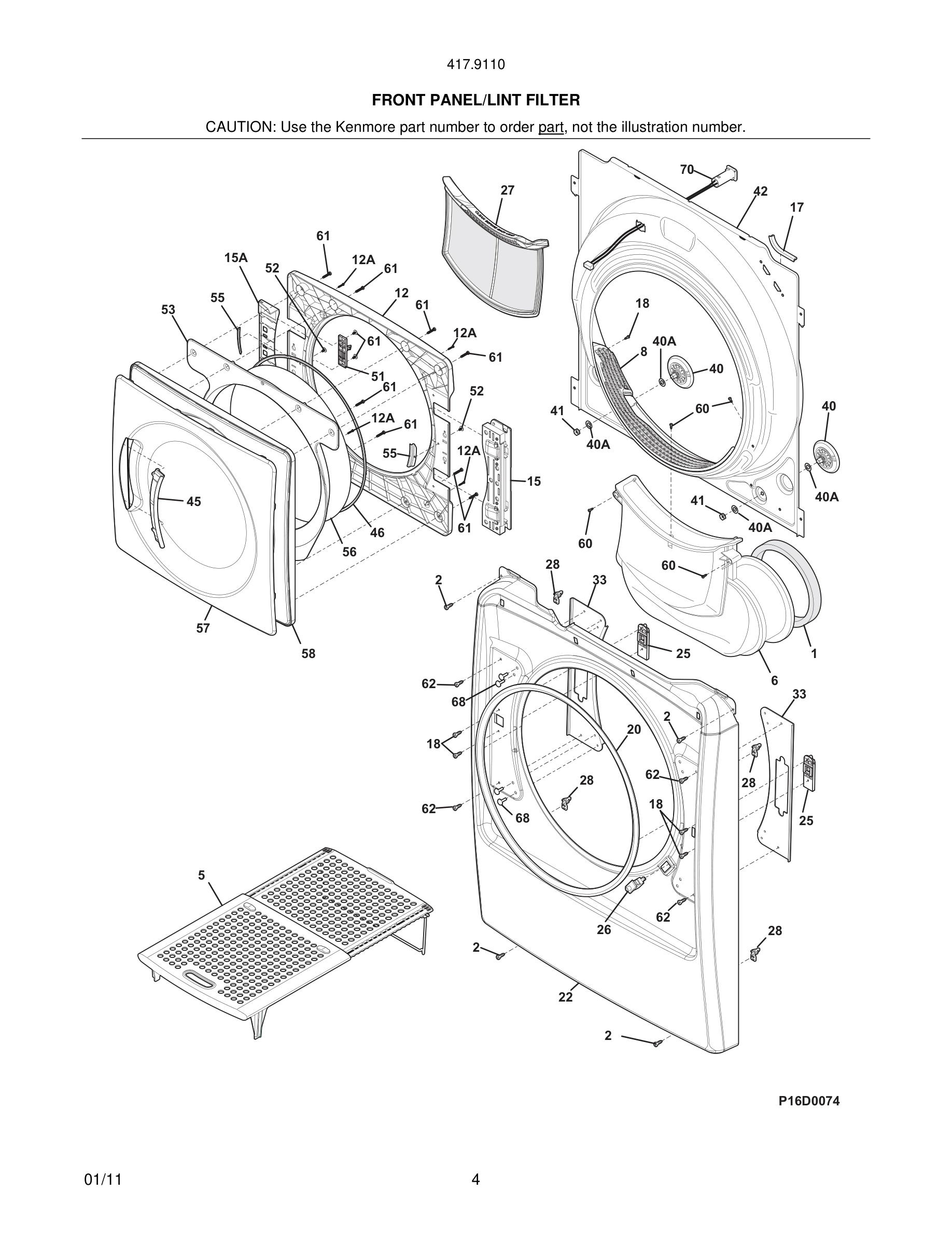 05 - FRONT PANEL/LINT FILTER
