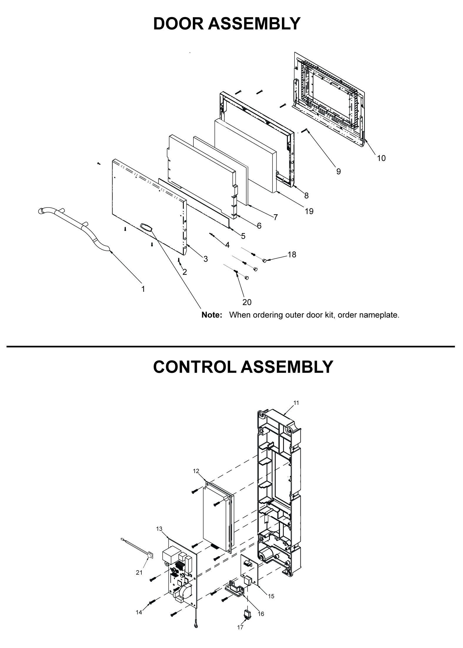 DOOR ASSEMBLY / CONTROL ASSEMBLY