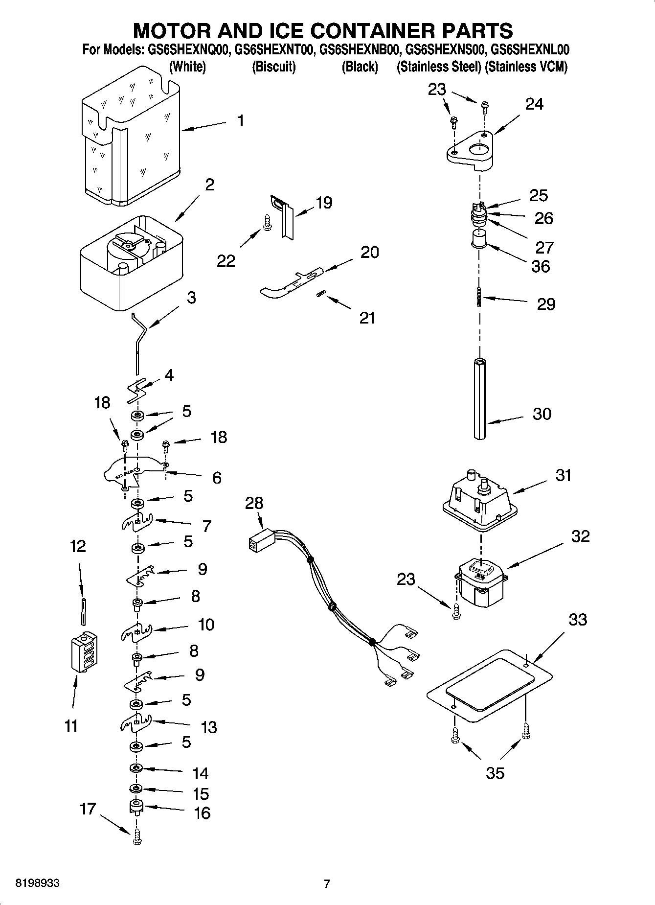 05 - MOTOR AND ICE CONTAINER PARTS