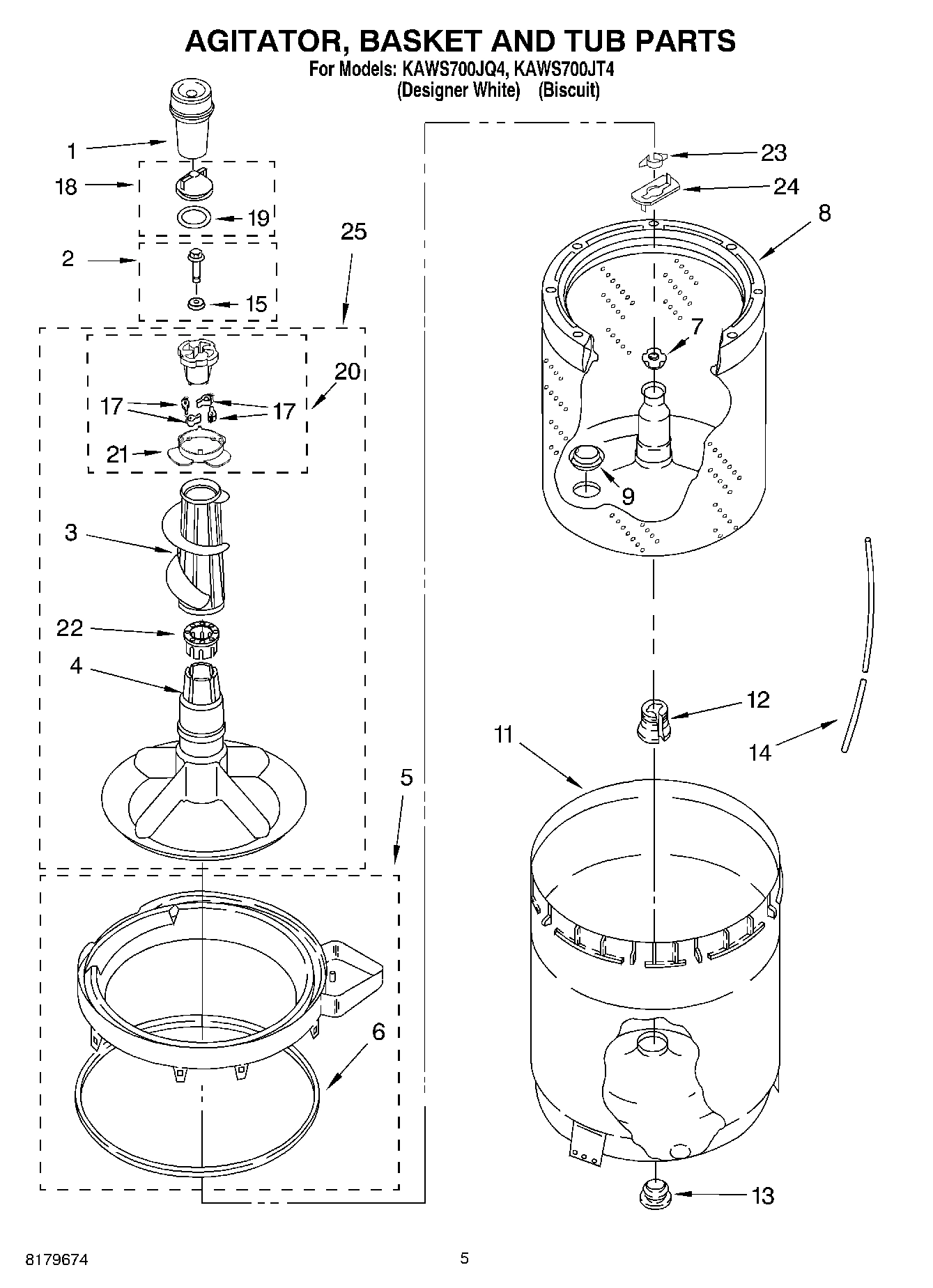 03 - AGITATOR, BASKET AND TUB