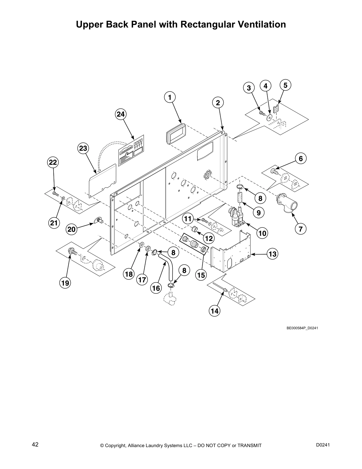 Upper Back Panel with Rectangular Ventilation