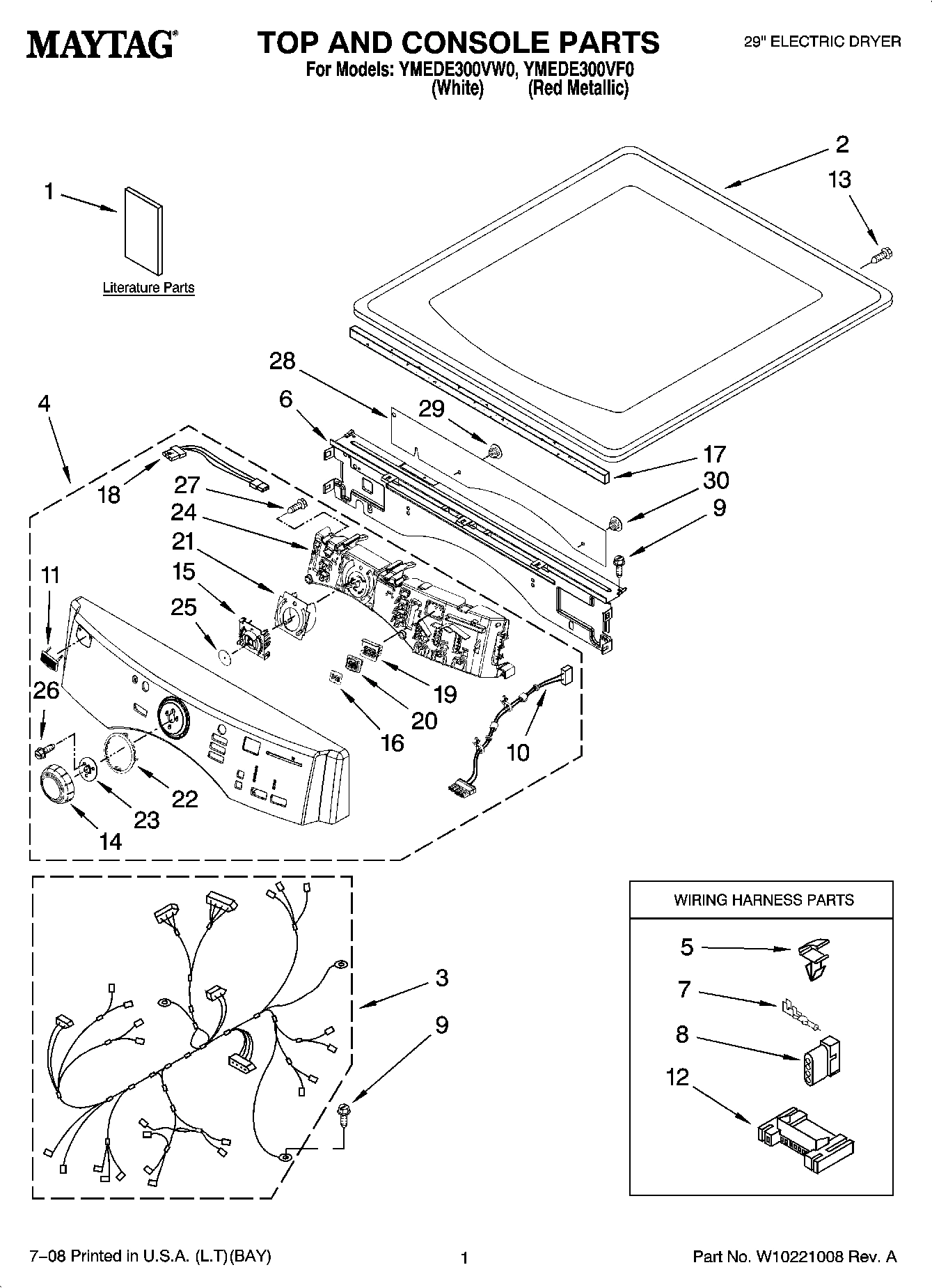 01 - TOP AND CONSOLE PARTS