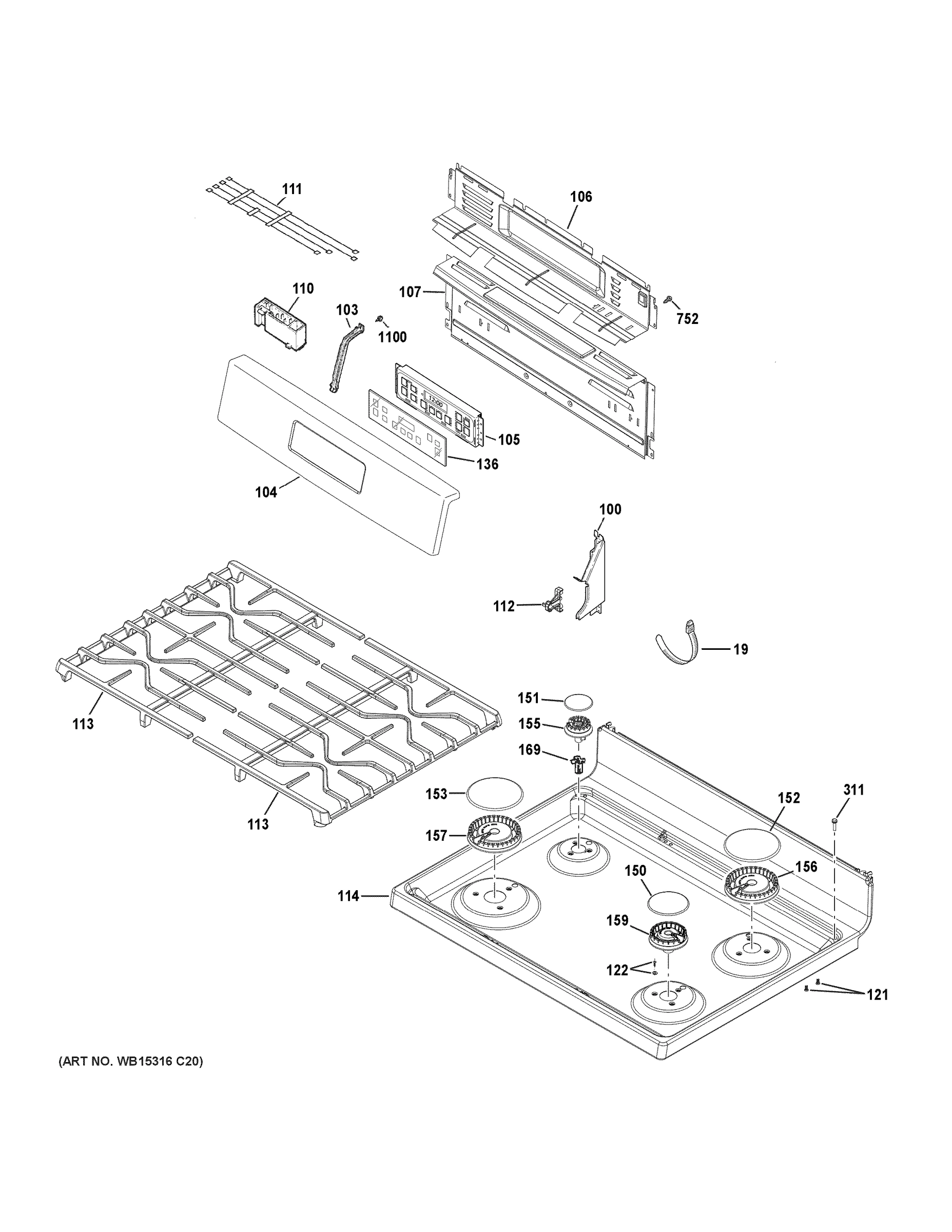 CONTROL PANEL & COOKTOP