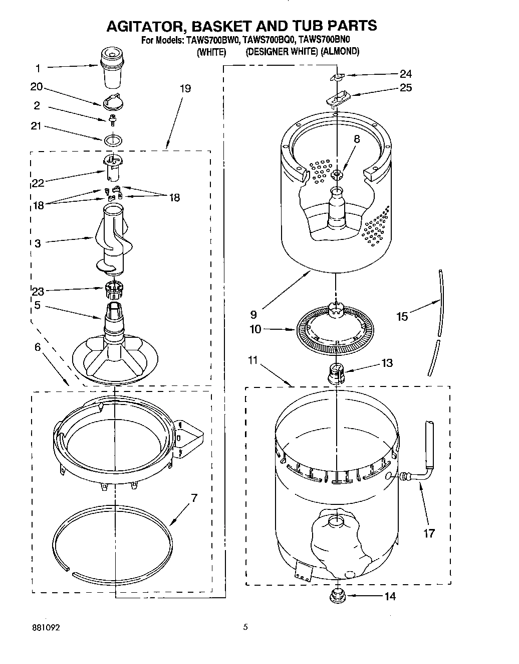 04 - AGITATOR, BASKET AND TUB